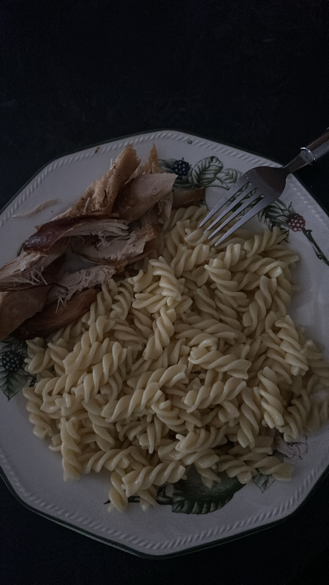 Poulet rôti et pâtes