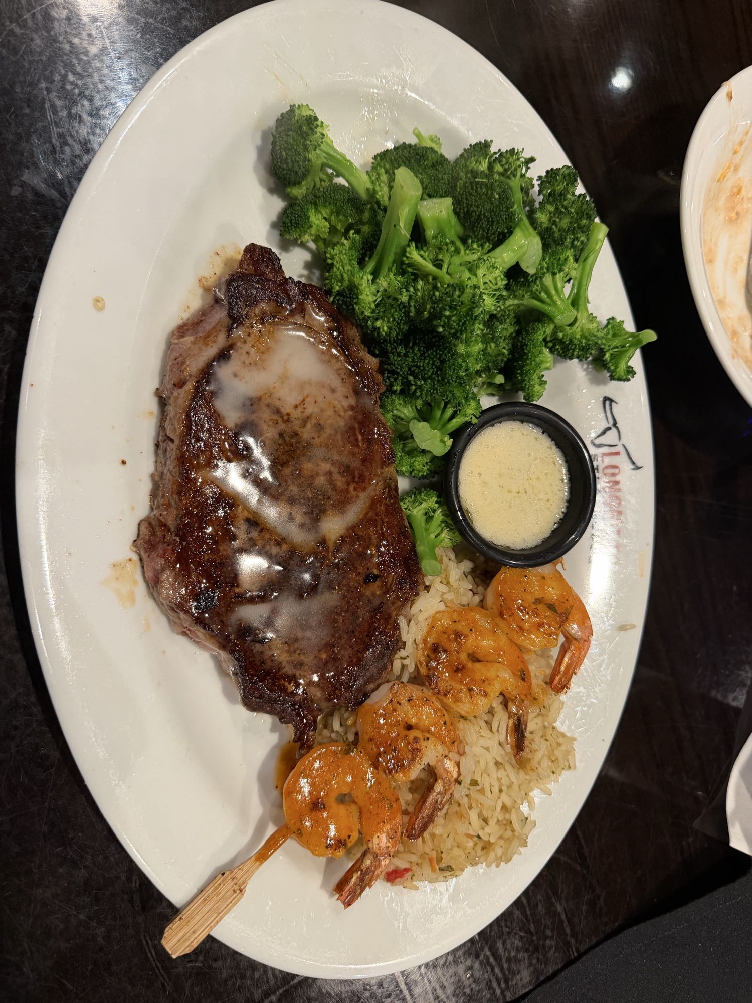 Steak, Shrimp, Rice & Broccoli