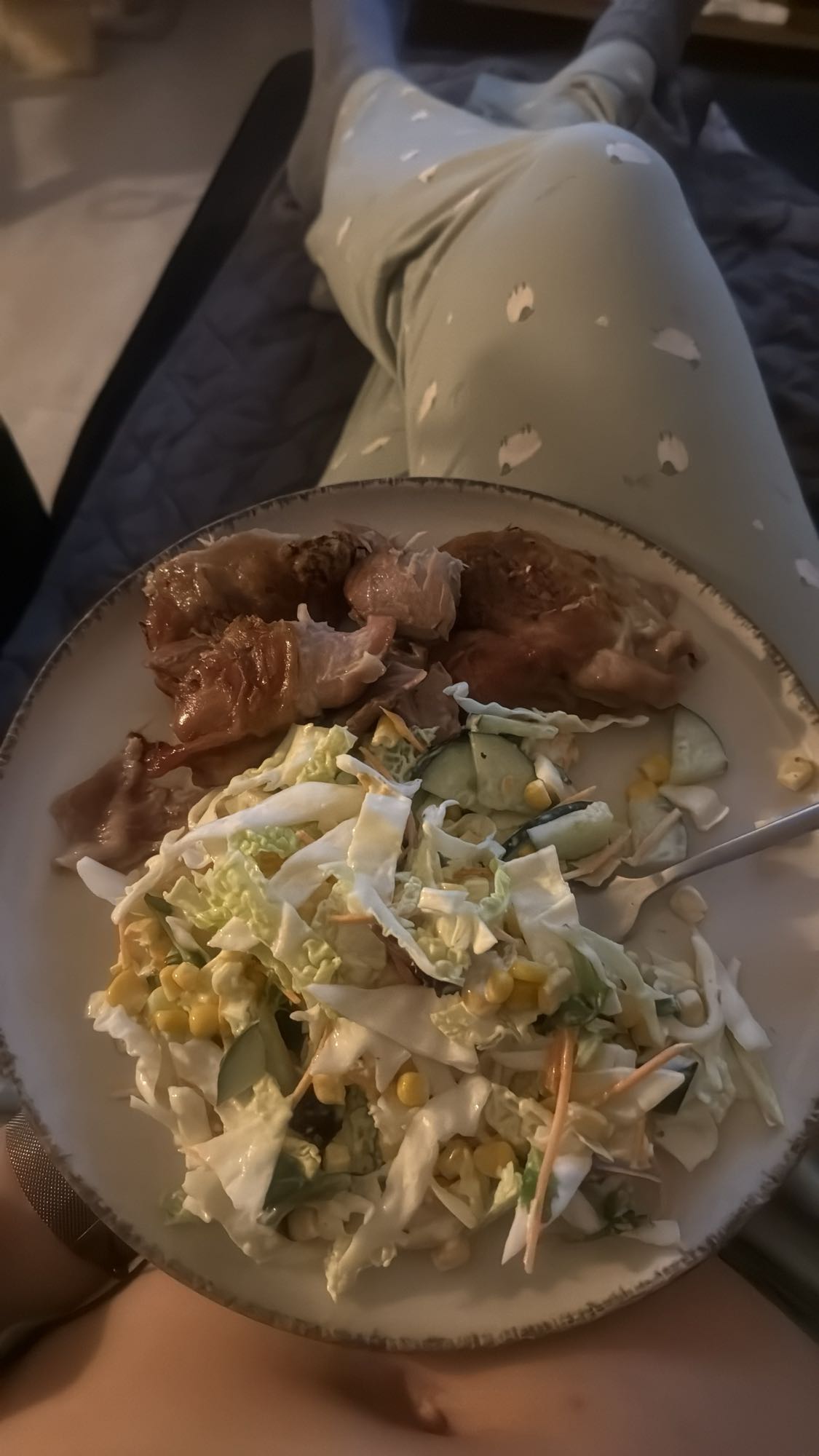 Roast chicken with salad