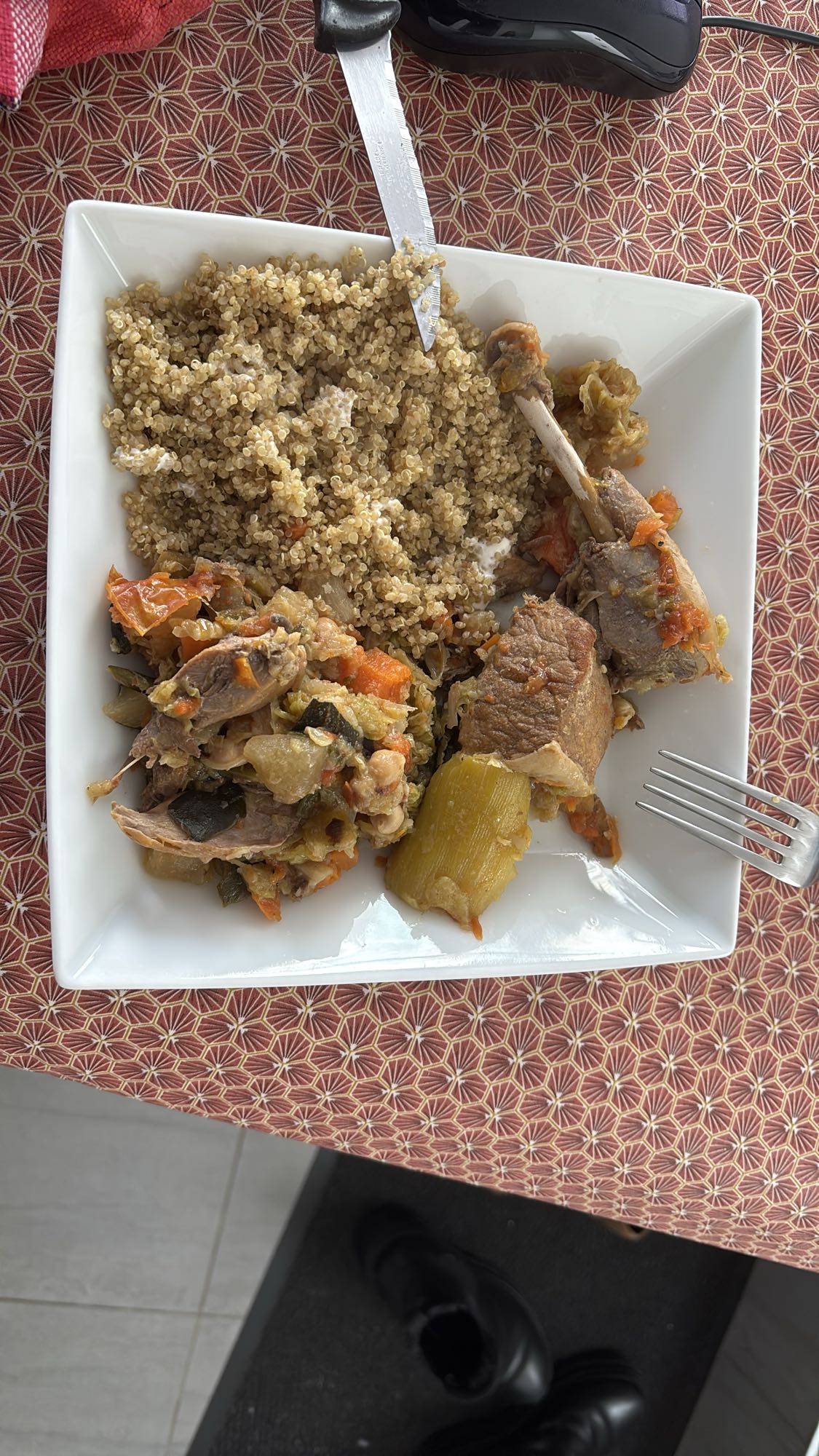 Quinoa et ragoût d'agneau