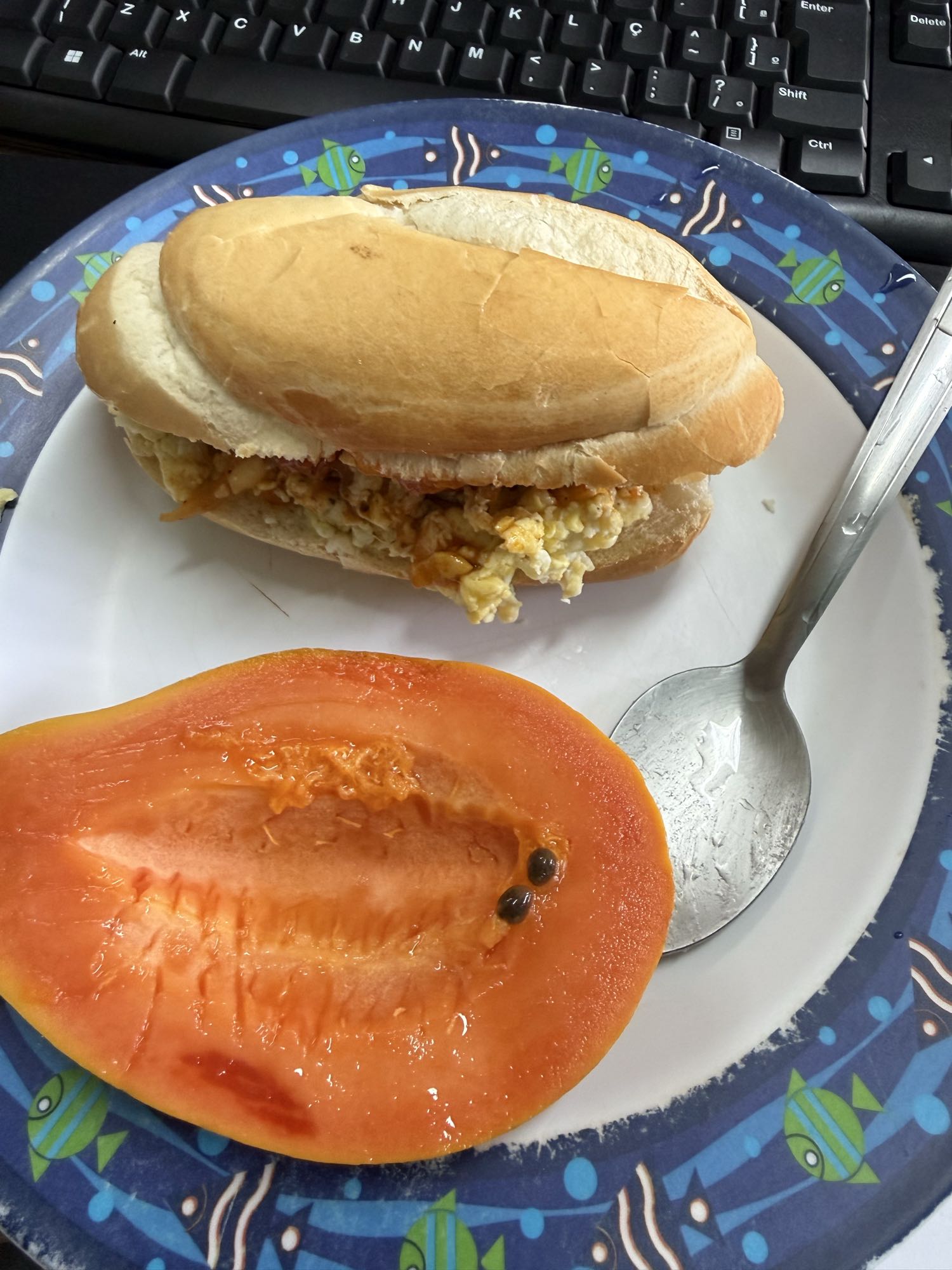 Sanduíche com mamão