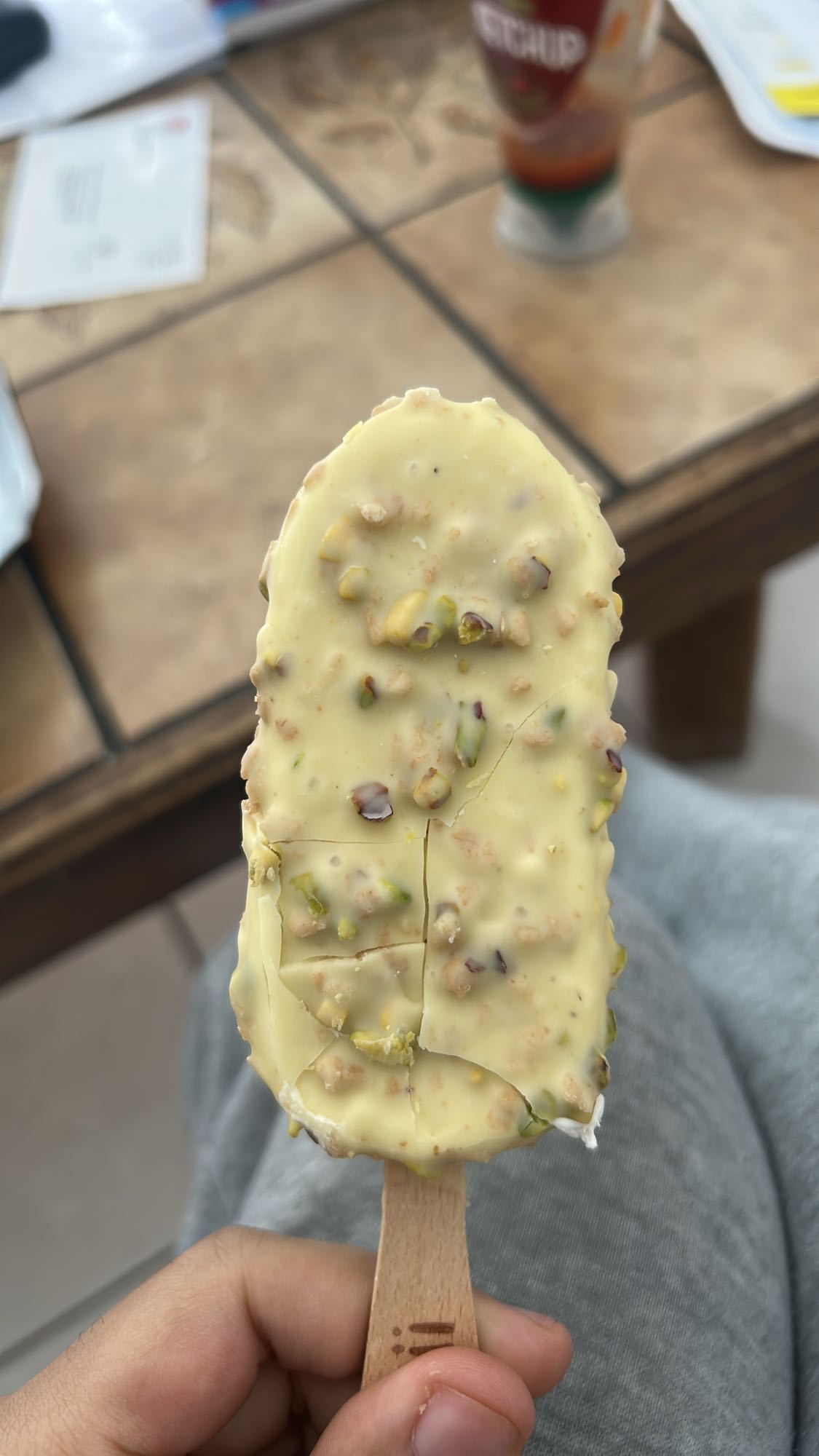 Glace pistache chocolat blanc