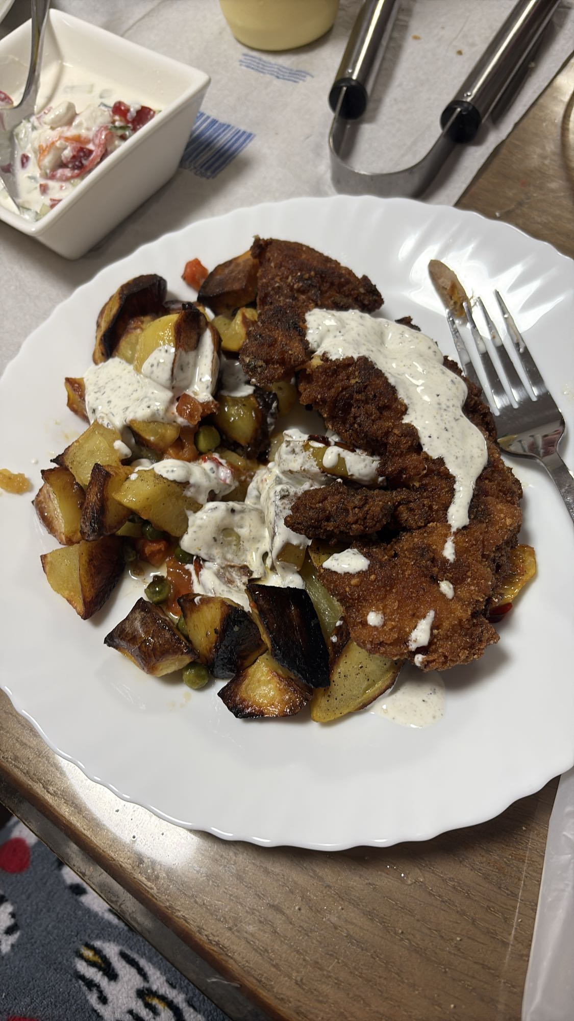 Schnitzel mit Ofengemüse