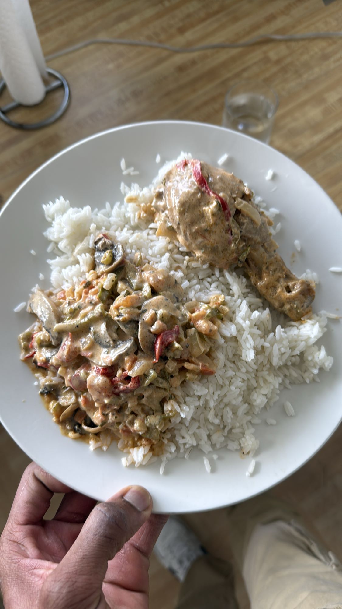 Poulet sauce crémeuse riz