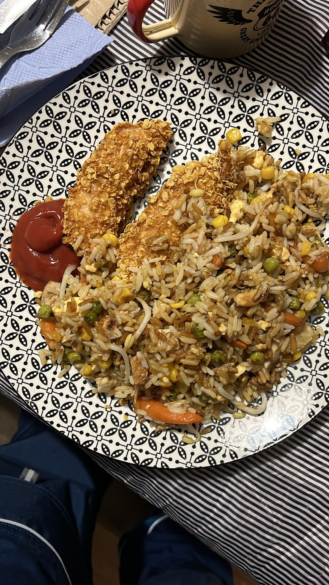 Пържен ориз с пилешко