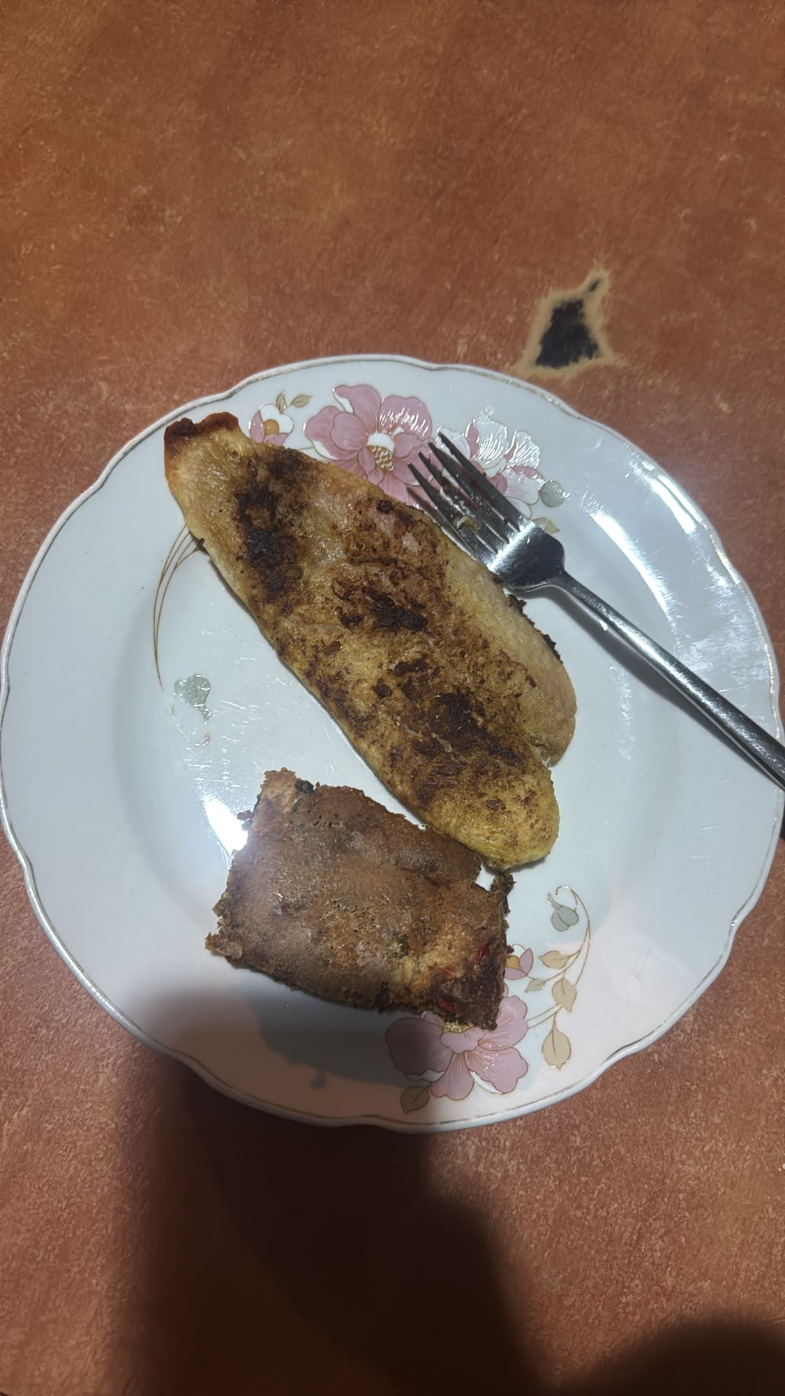 Fried plantain and meat roll