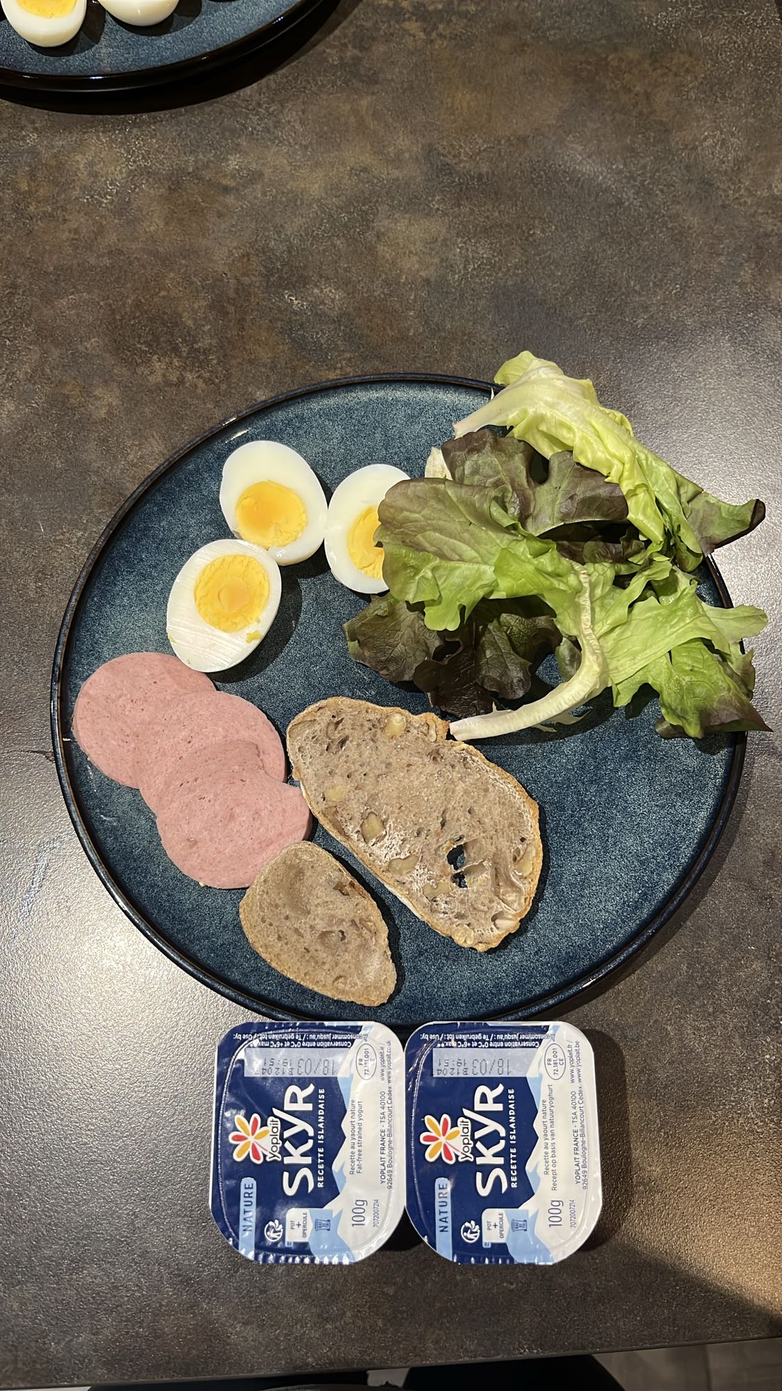 Egg, Skyr, Bread Plate