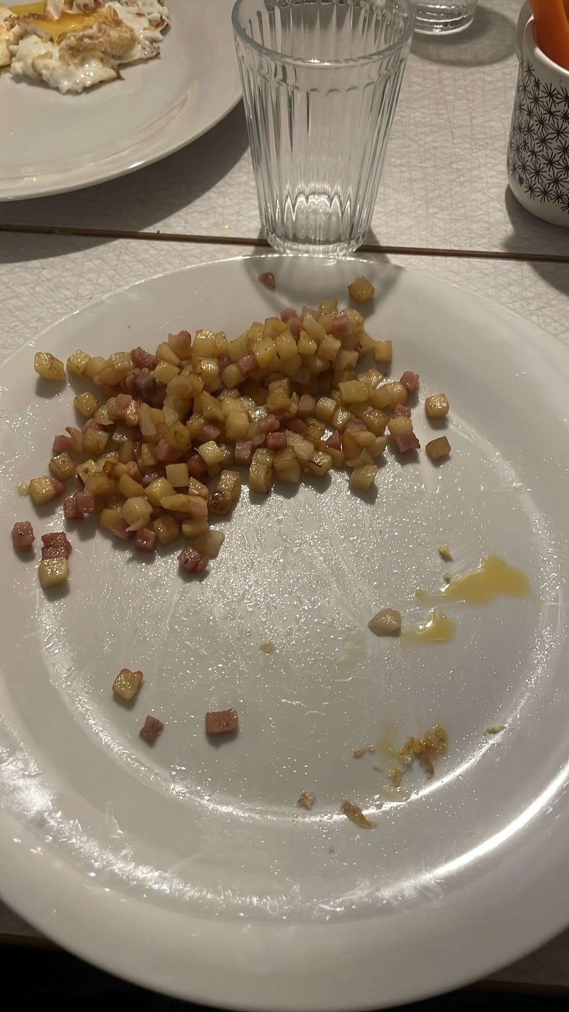 Stekt potatis med skinka