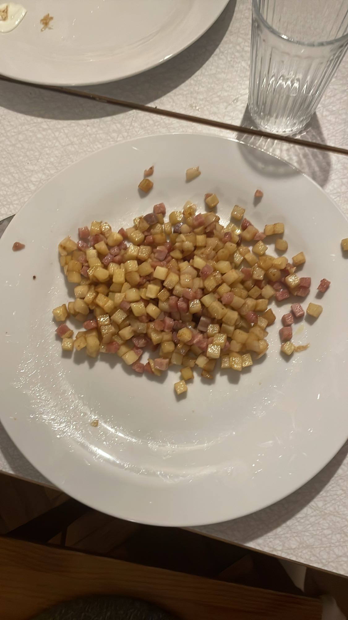 Stekt potatis och skinka