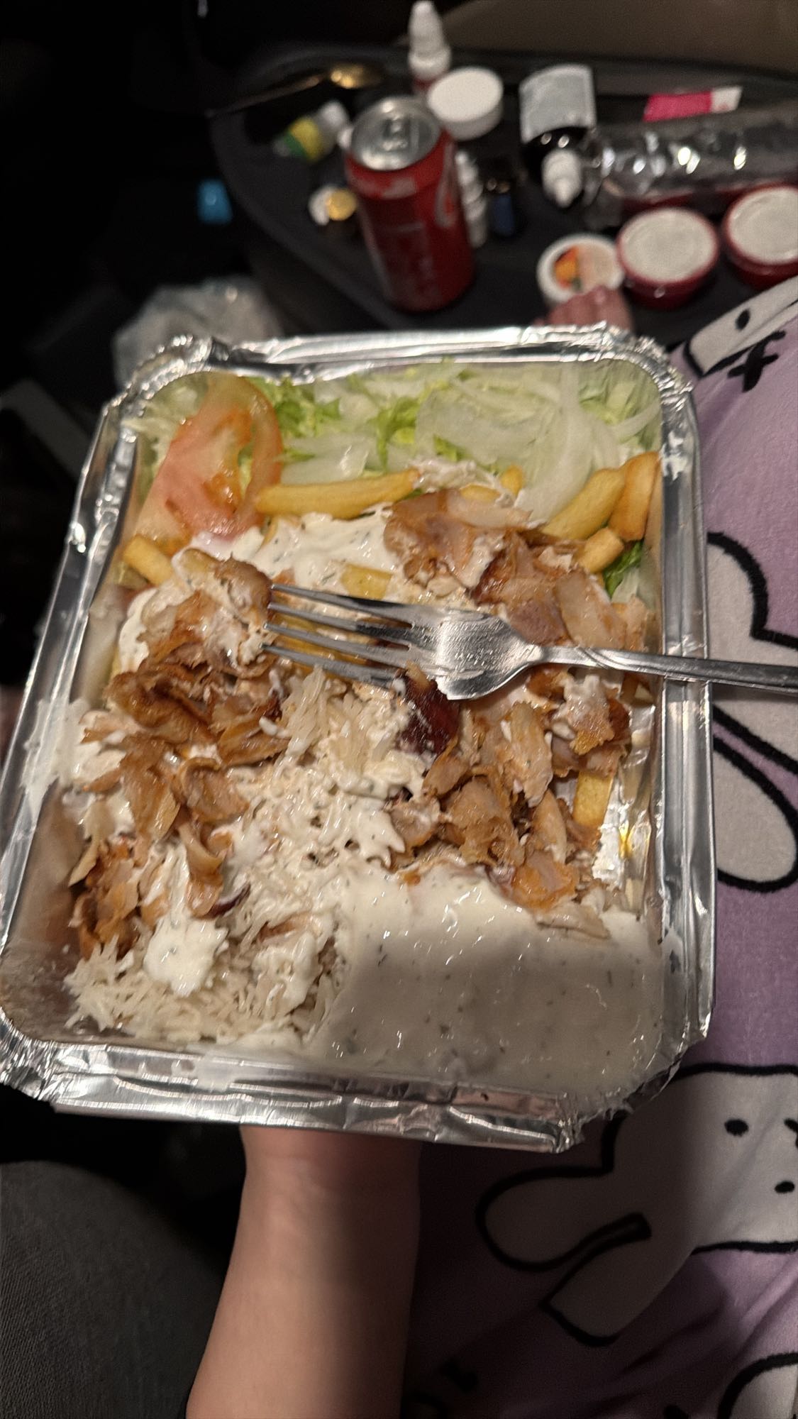 Shaorma cu orez și salată