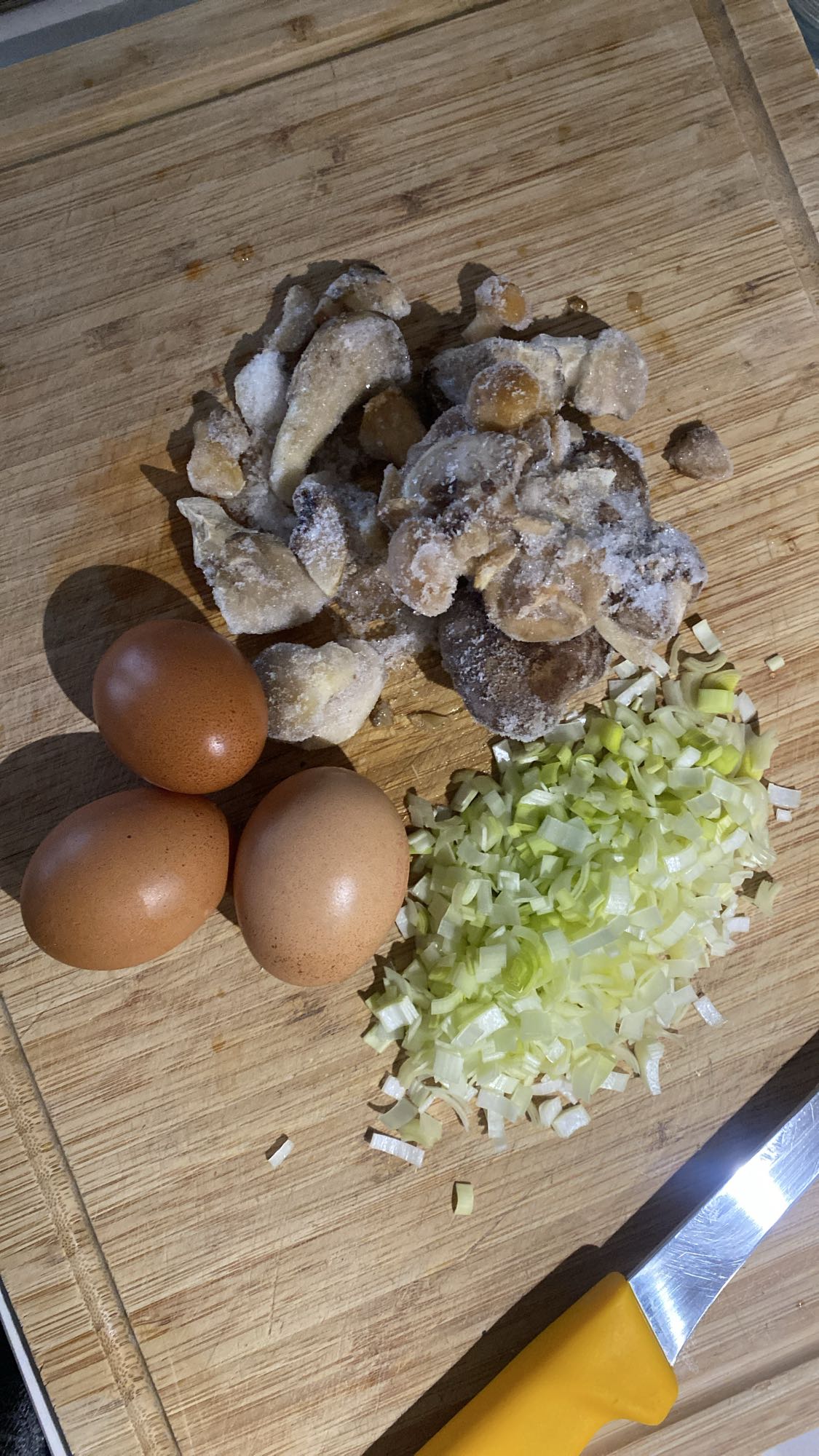 Omlet cu ciuperci și praz