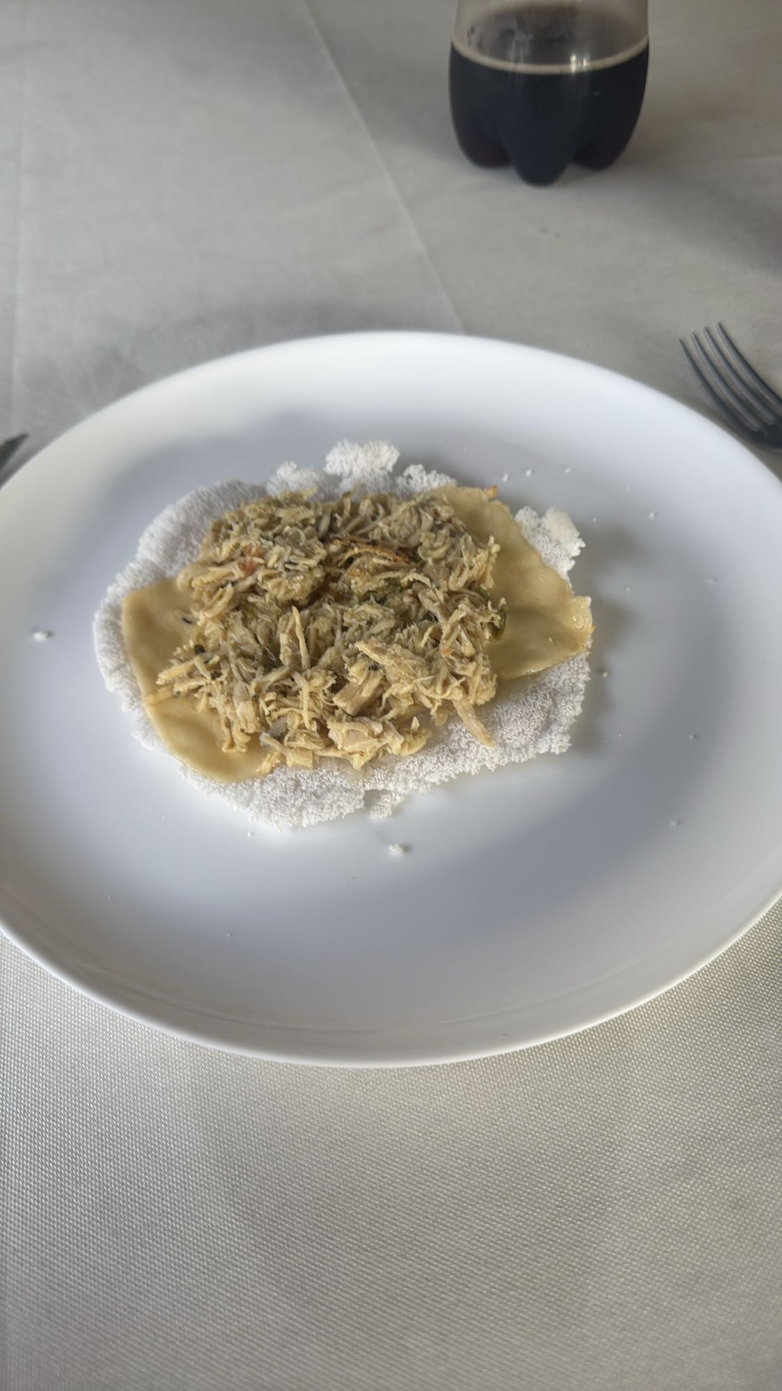 Tapioca com frango desfiado
