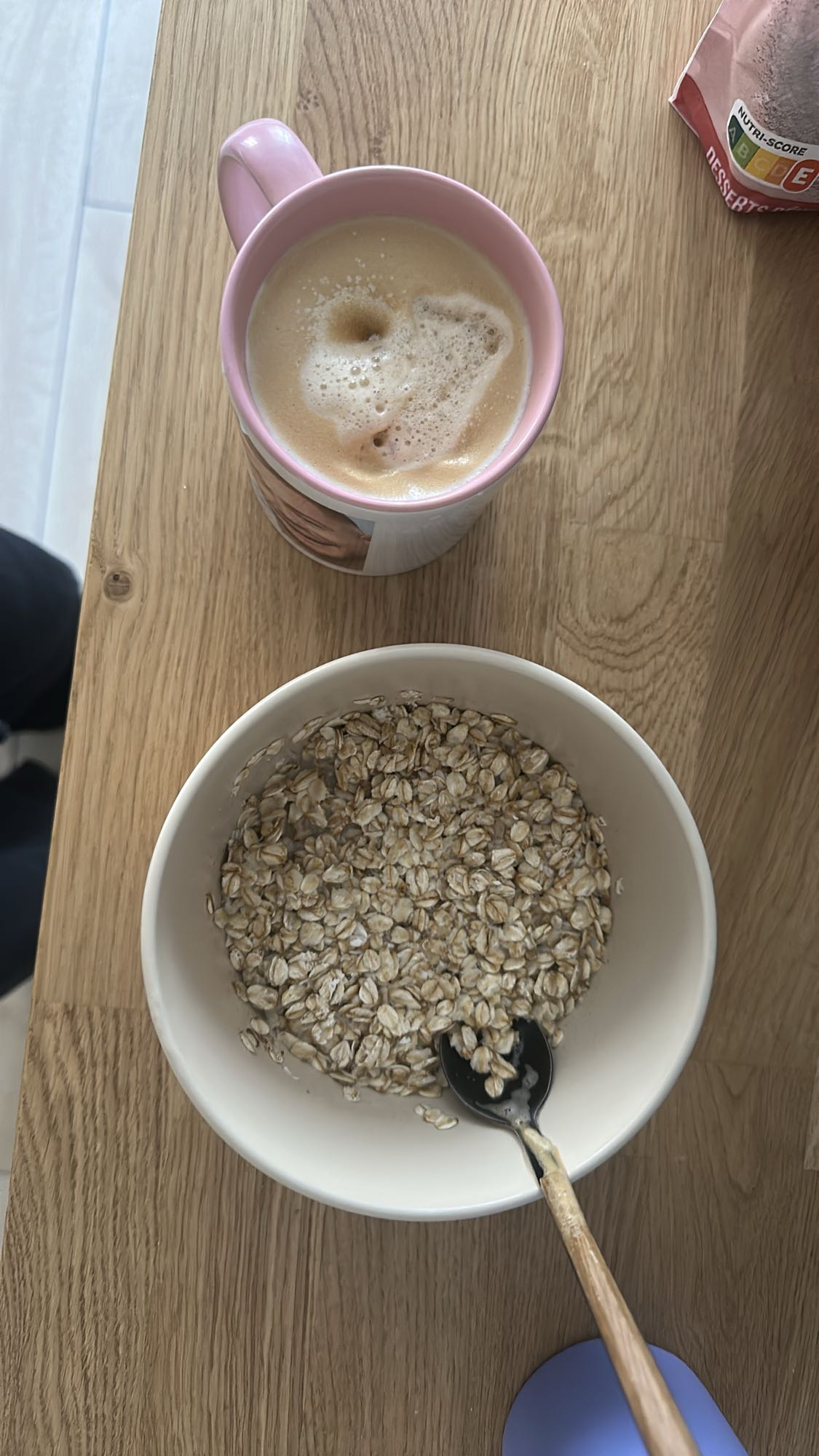 Flocons d'avoine et café