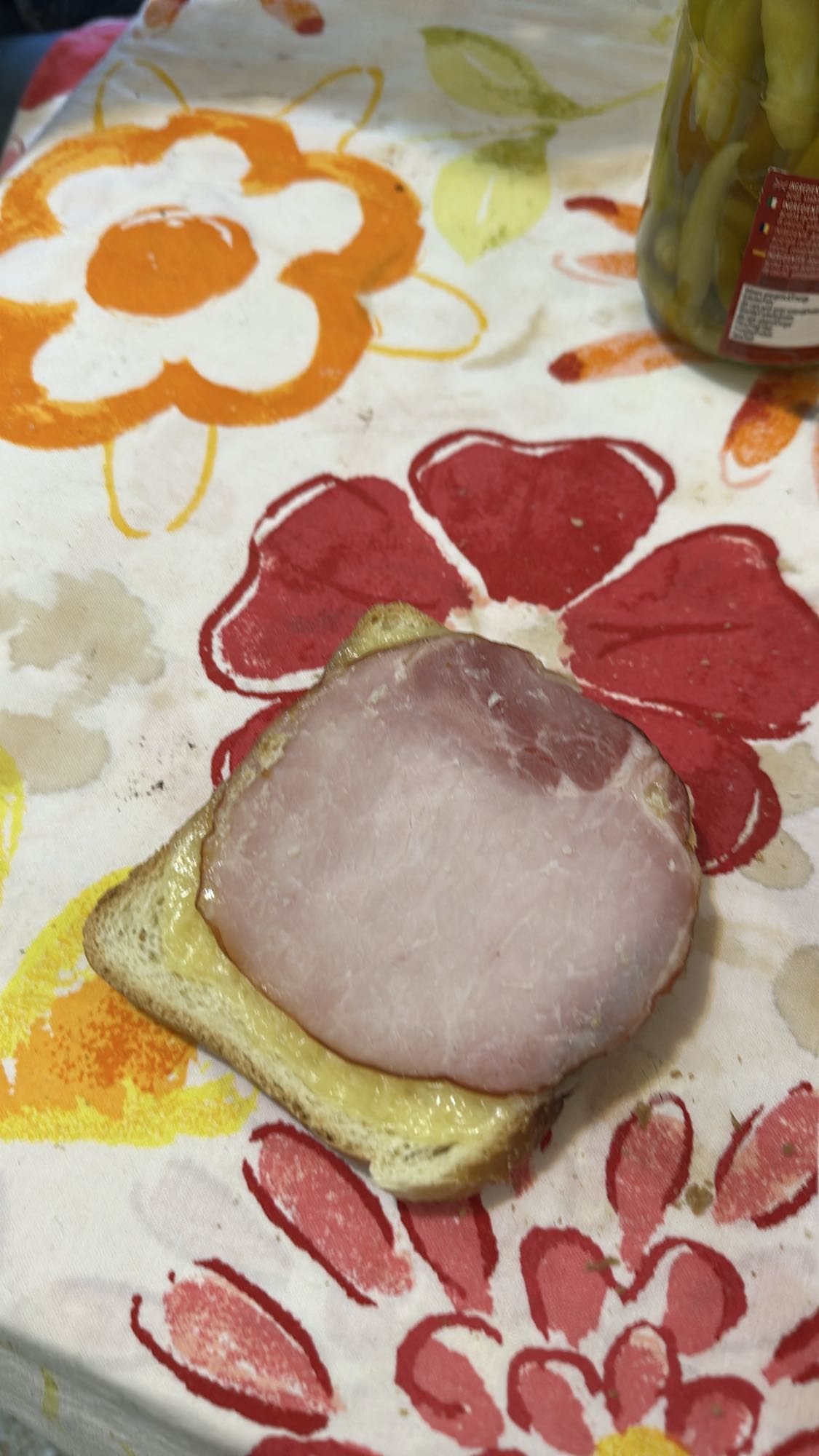 Ham and butter toast