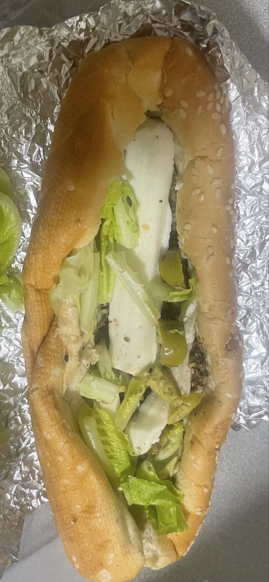 Veggie sub sandwich
