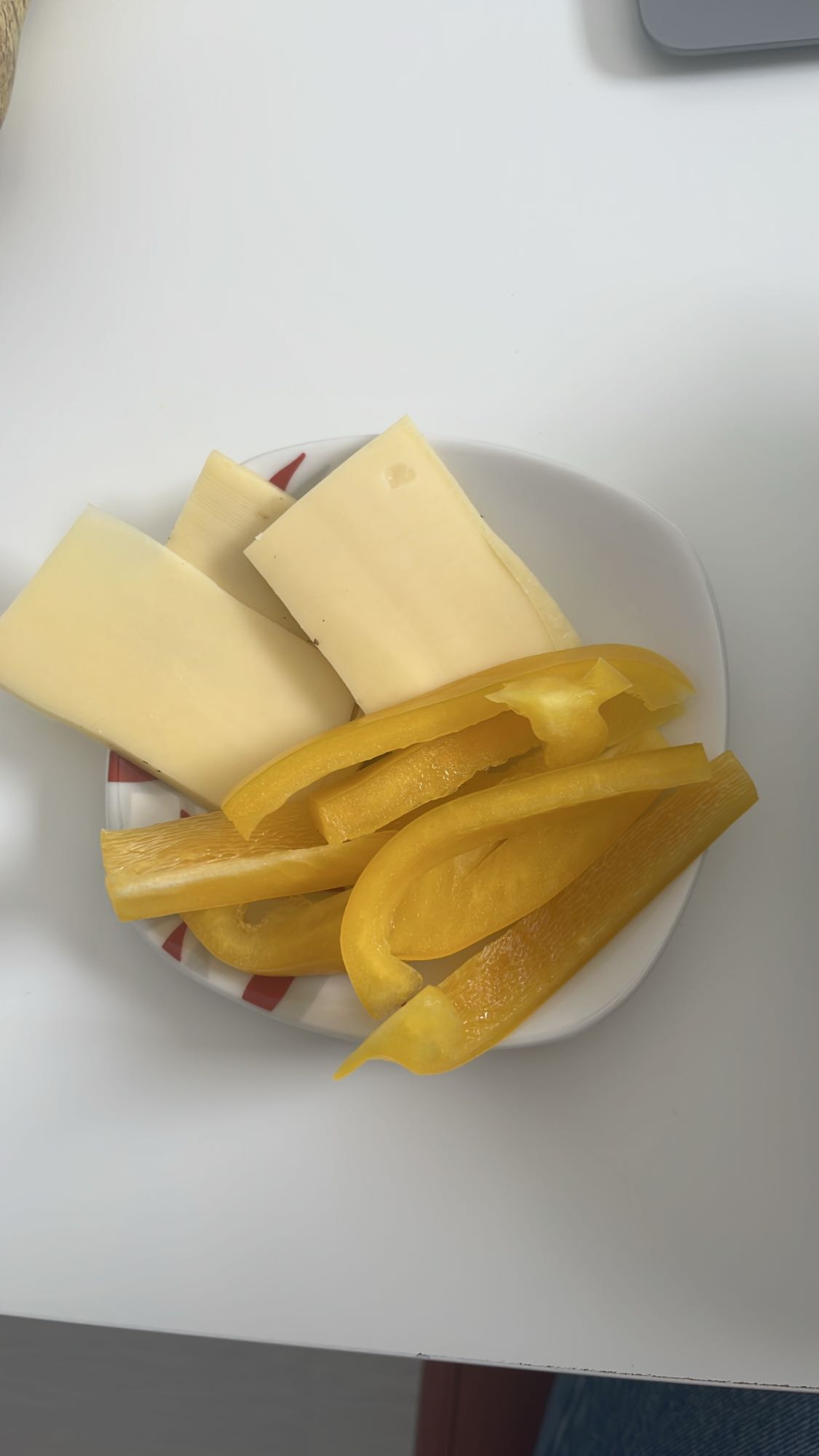 cheese and yellow pepper