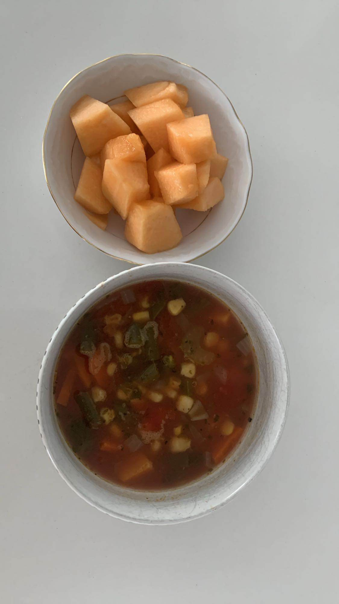 Soupe légumes et melon