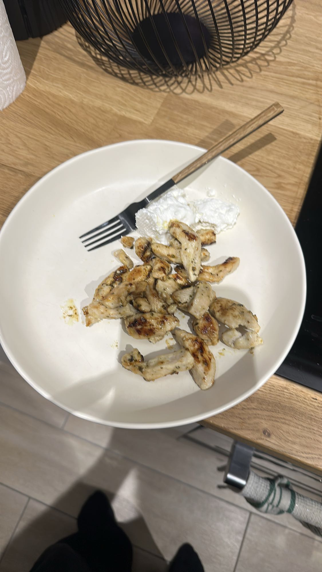 Poulet grillé et fromage blanc