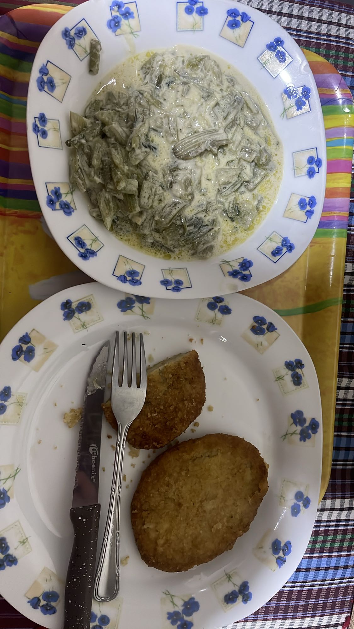 Creamy beans and cutlets