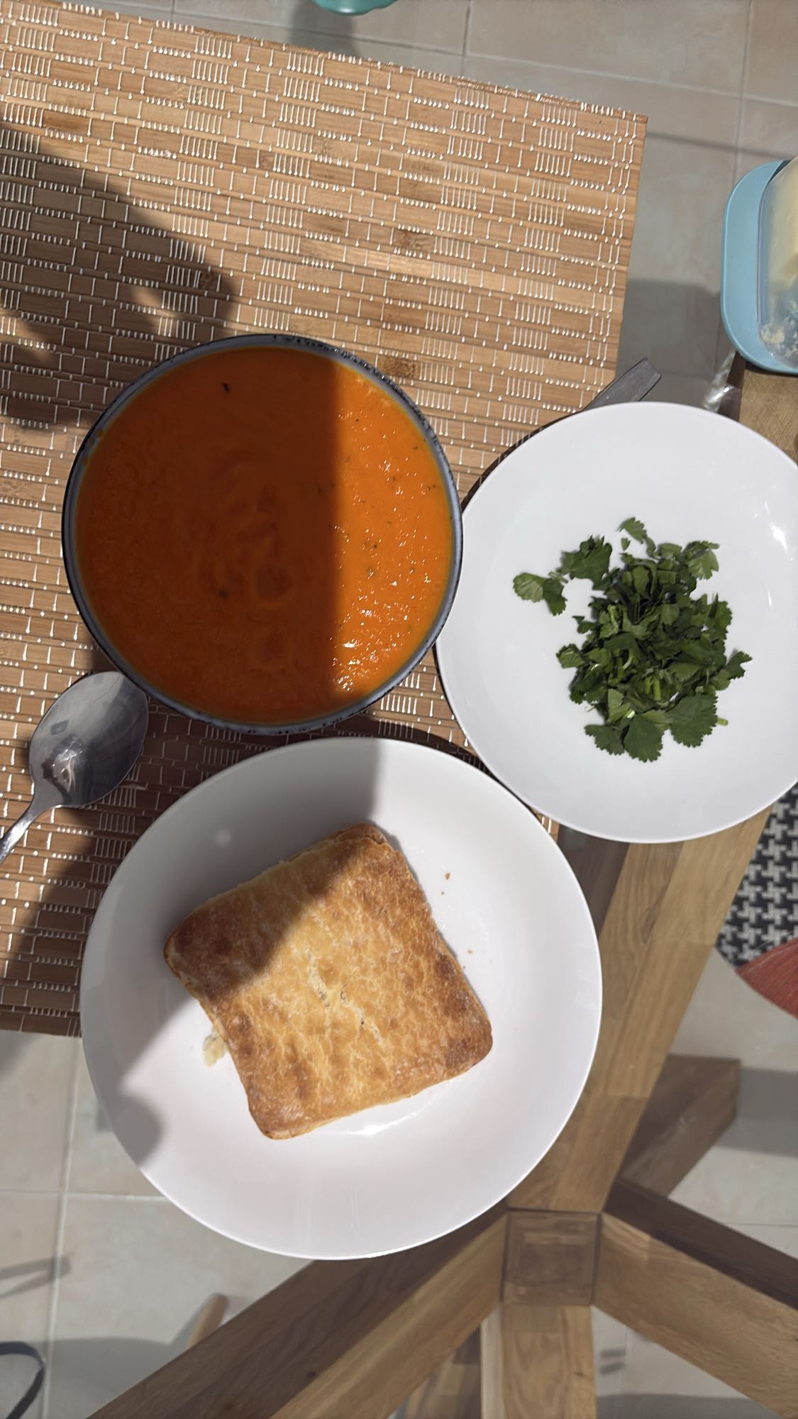 Tomato soup with pastry