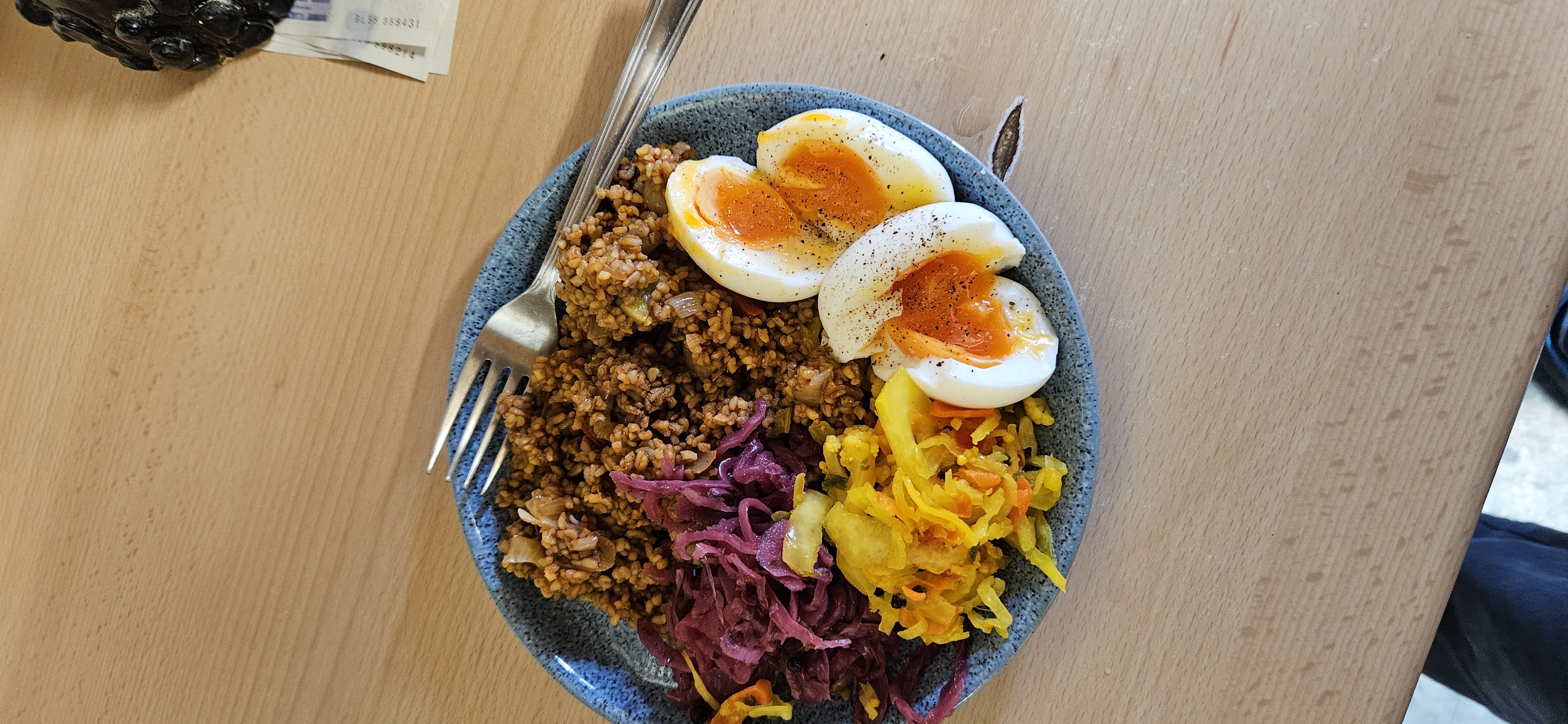 Egg grain veggie bowl