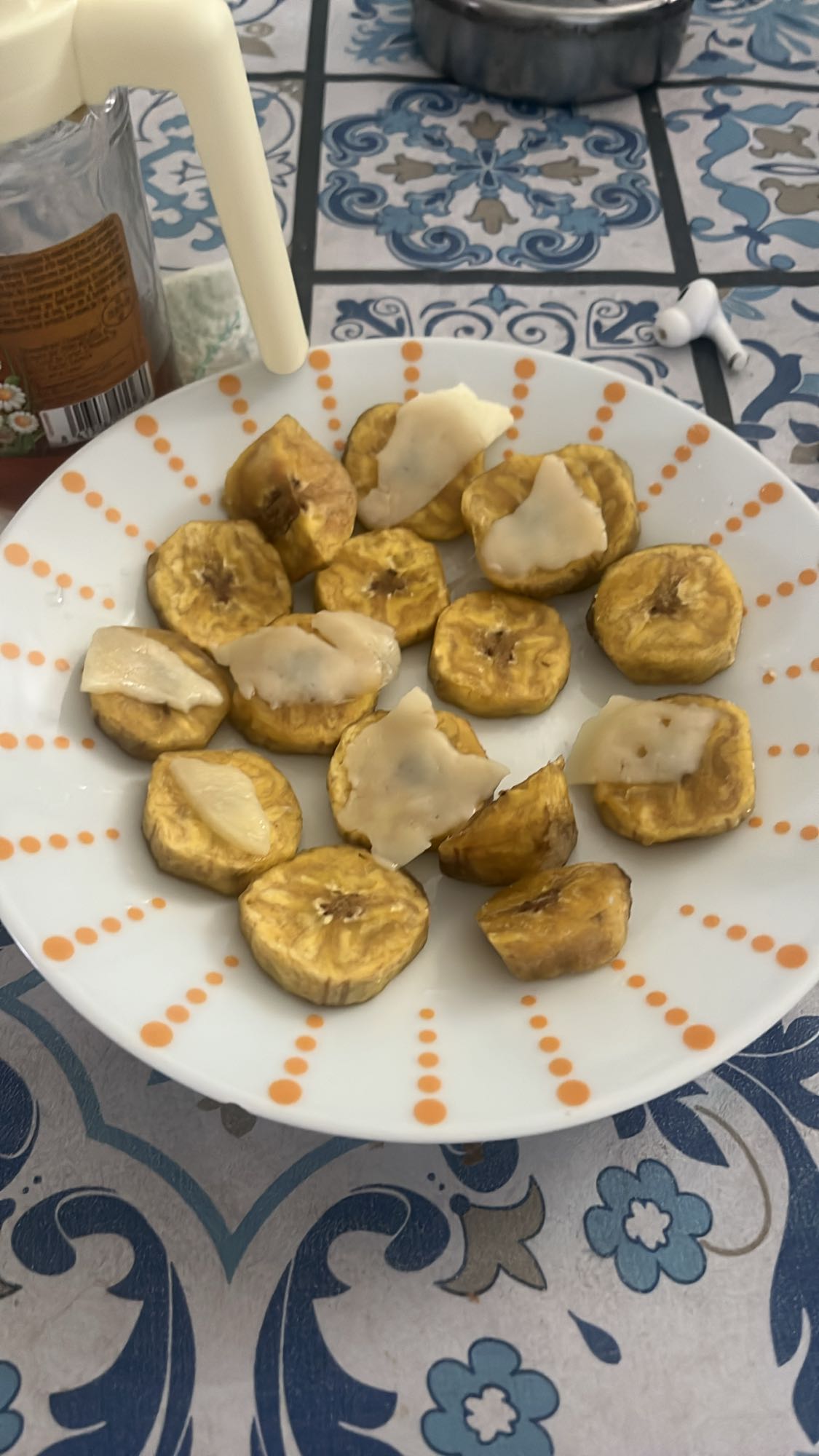 plátano frito con queso