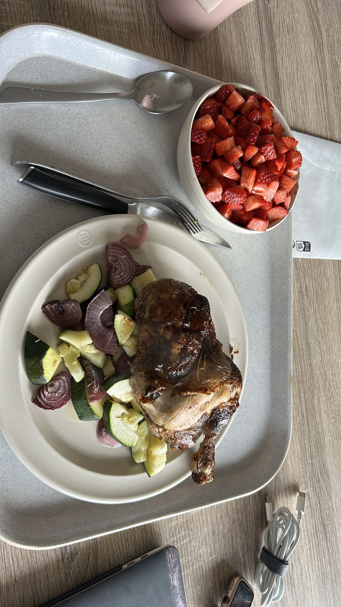 Poulet rôti et légumes