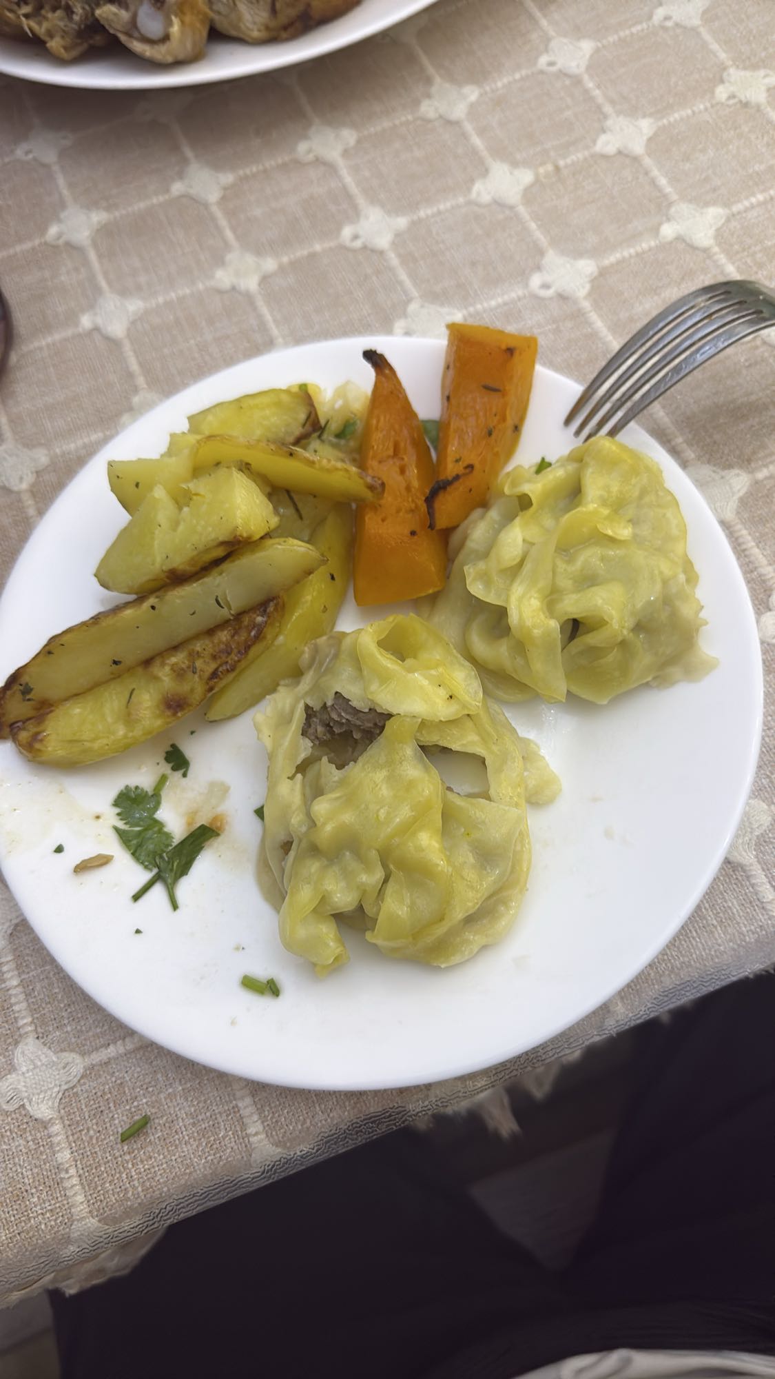 манты с овощами