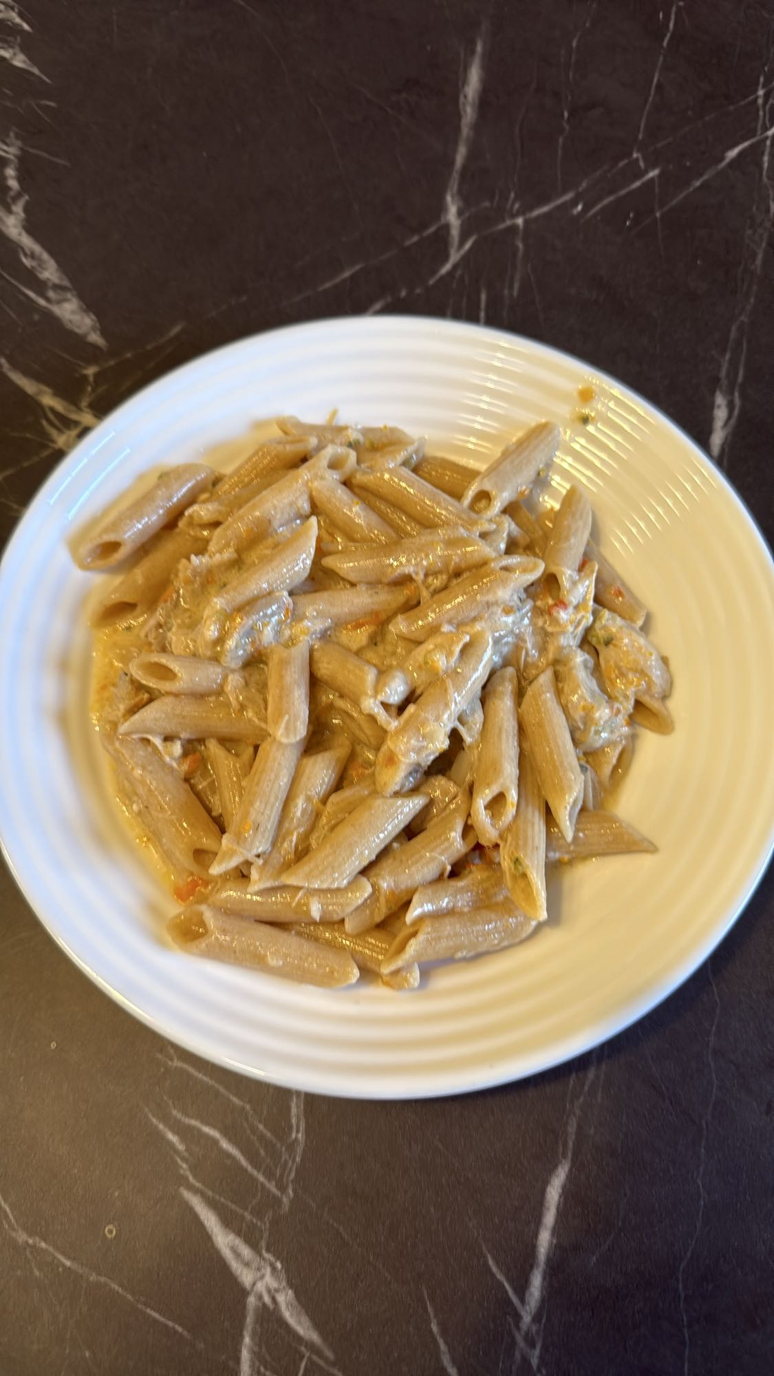 Creamy whole wheat penne