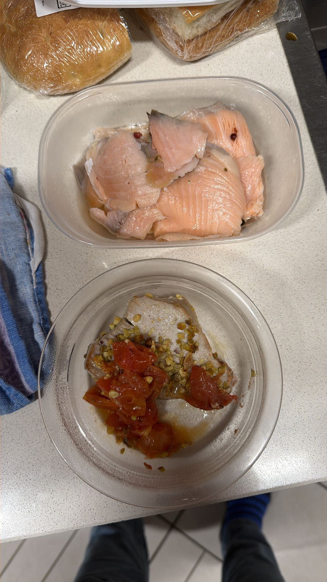 Salmon and Bread Prep