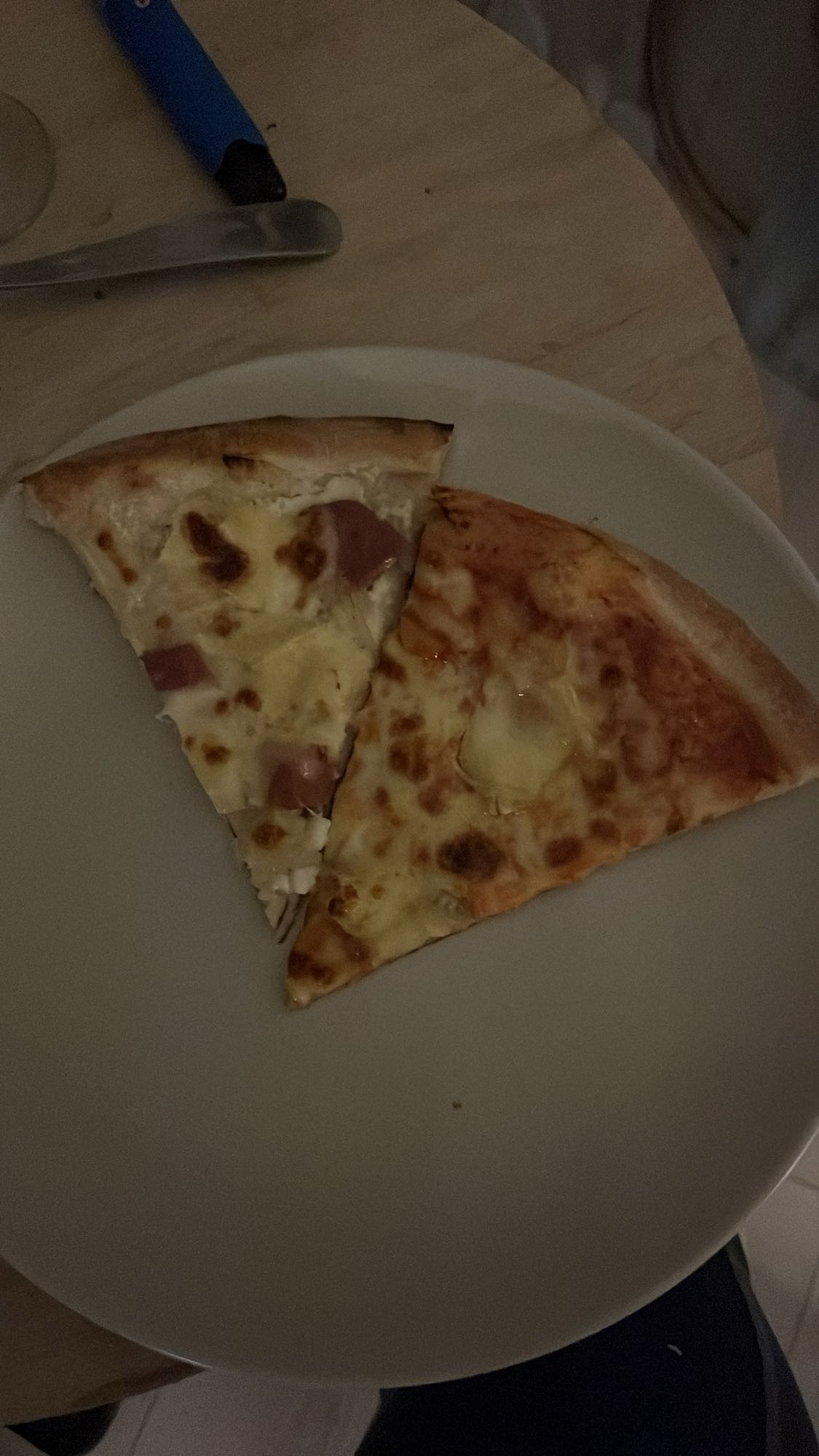 Two slices of pizza
