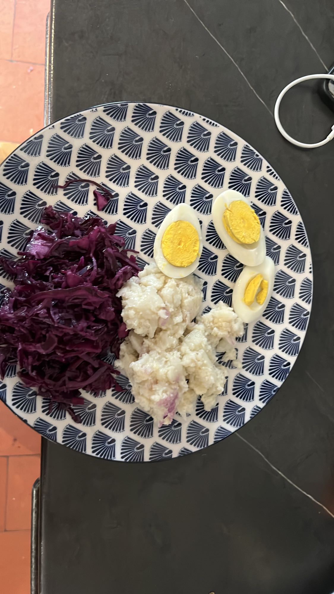 Salade chou rouge œufs