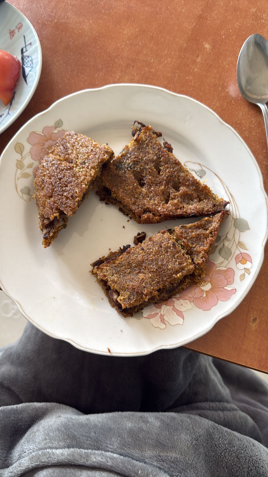Date walnut cake slices