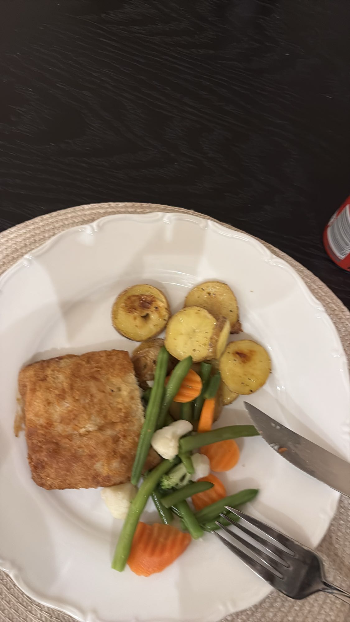 Panerad fisk med potatis