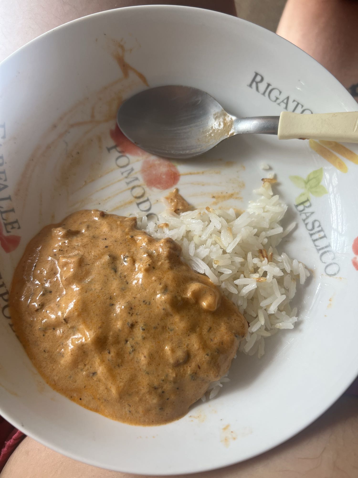 Arroz com molho cremoso