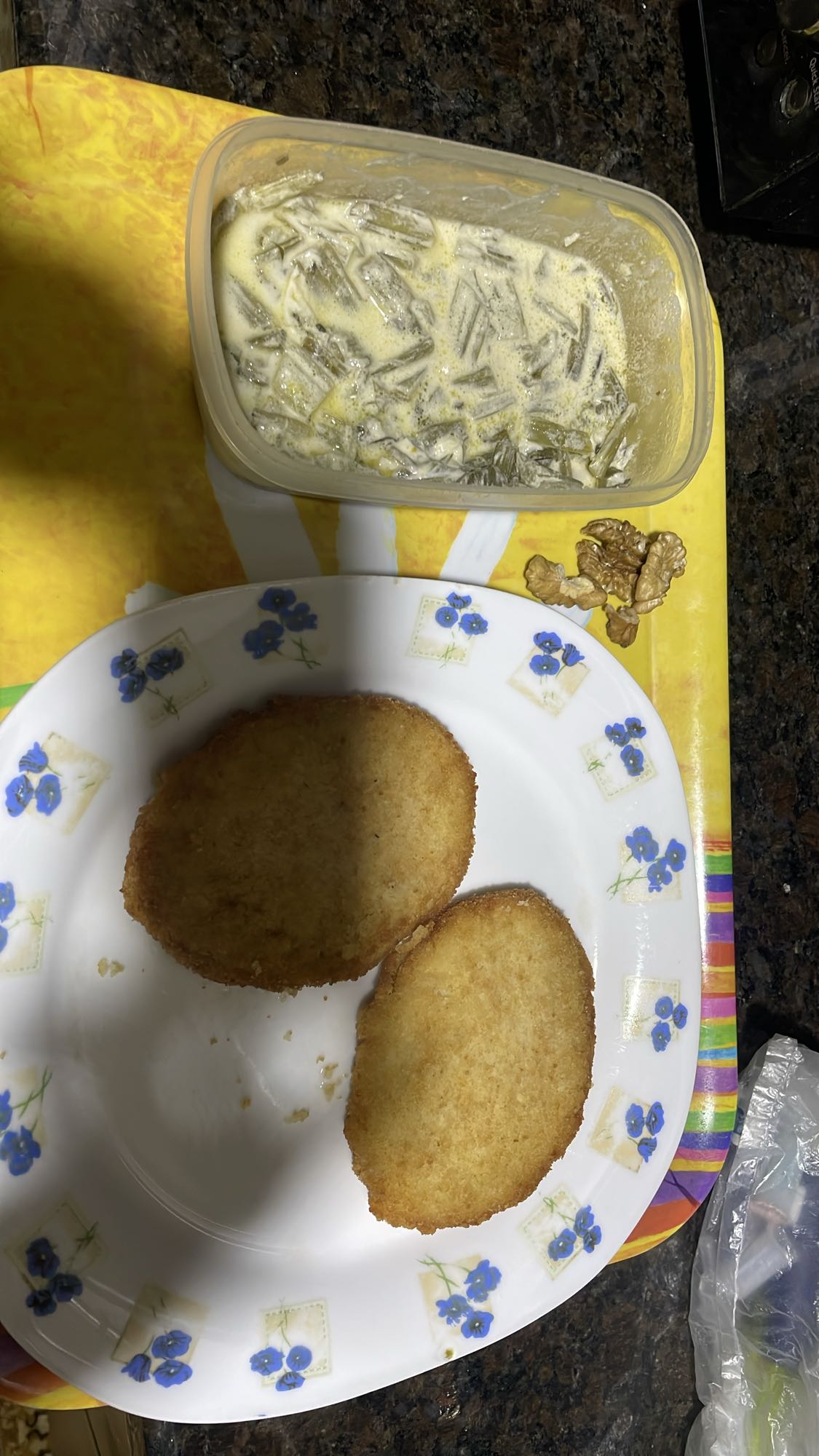 Breaded cutlets with salad