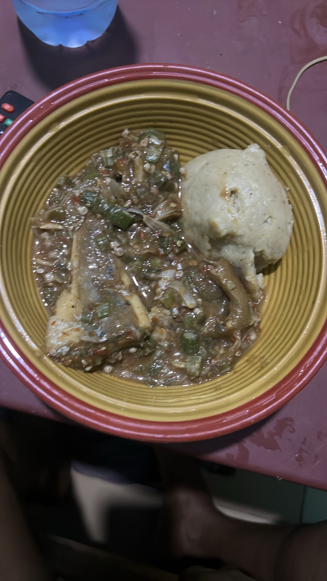 Okra soup with fufu
