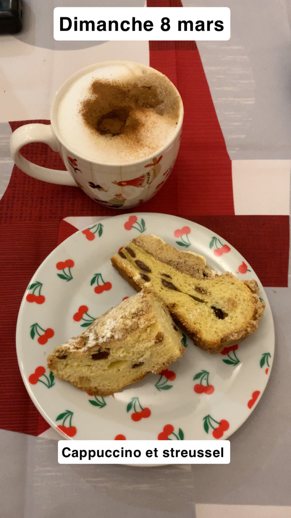 Cappuccino et streussel