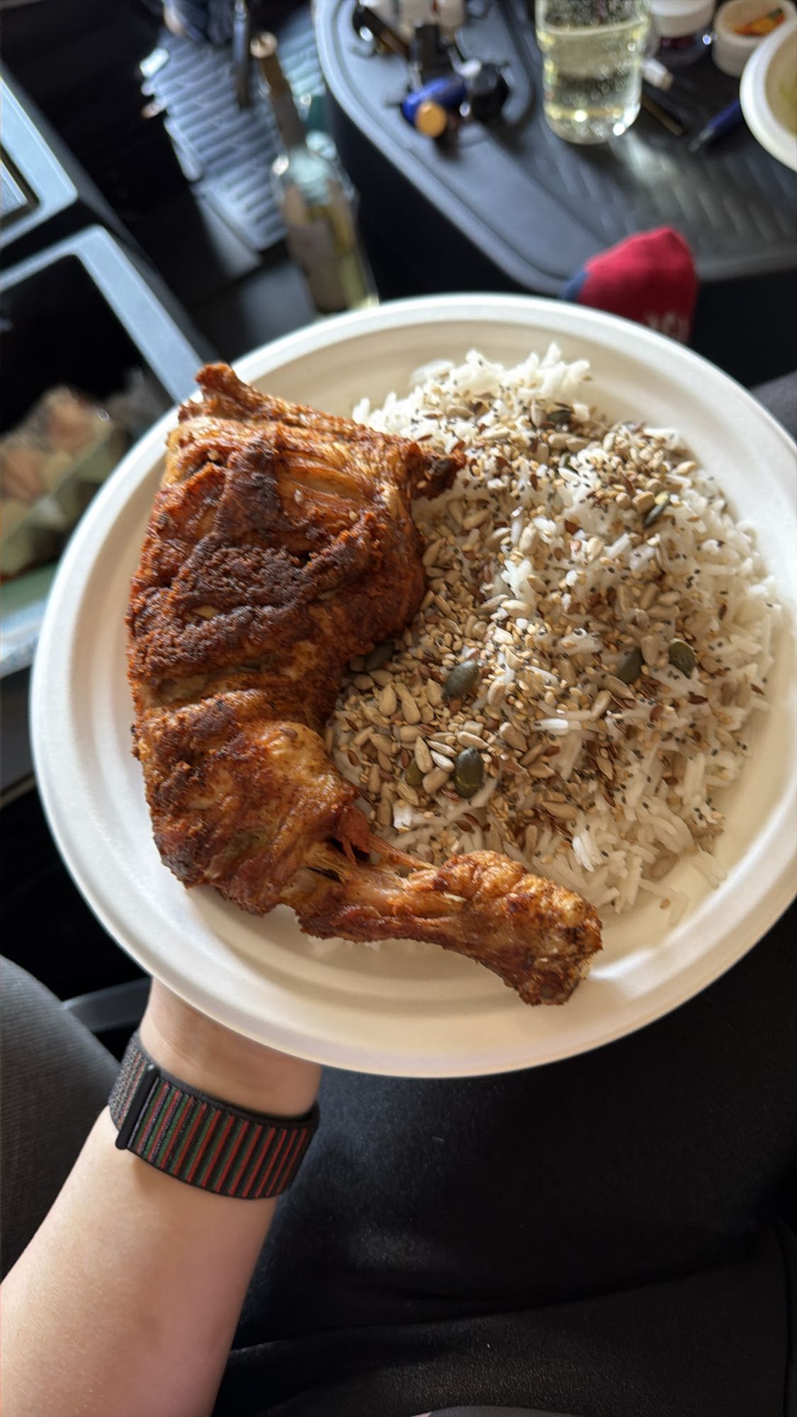 Pui la cuptor cu orez și semințe