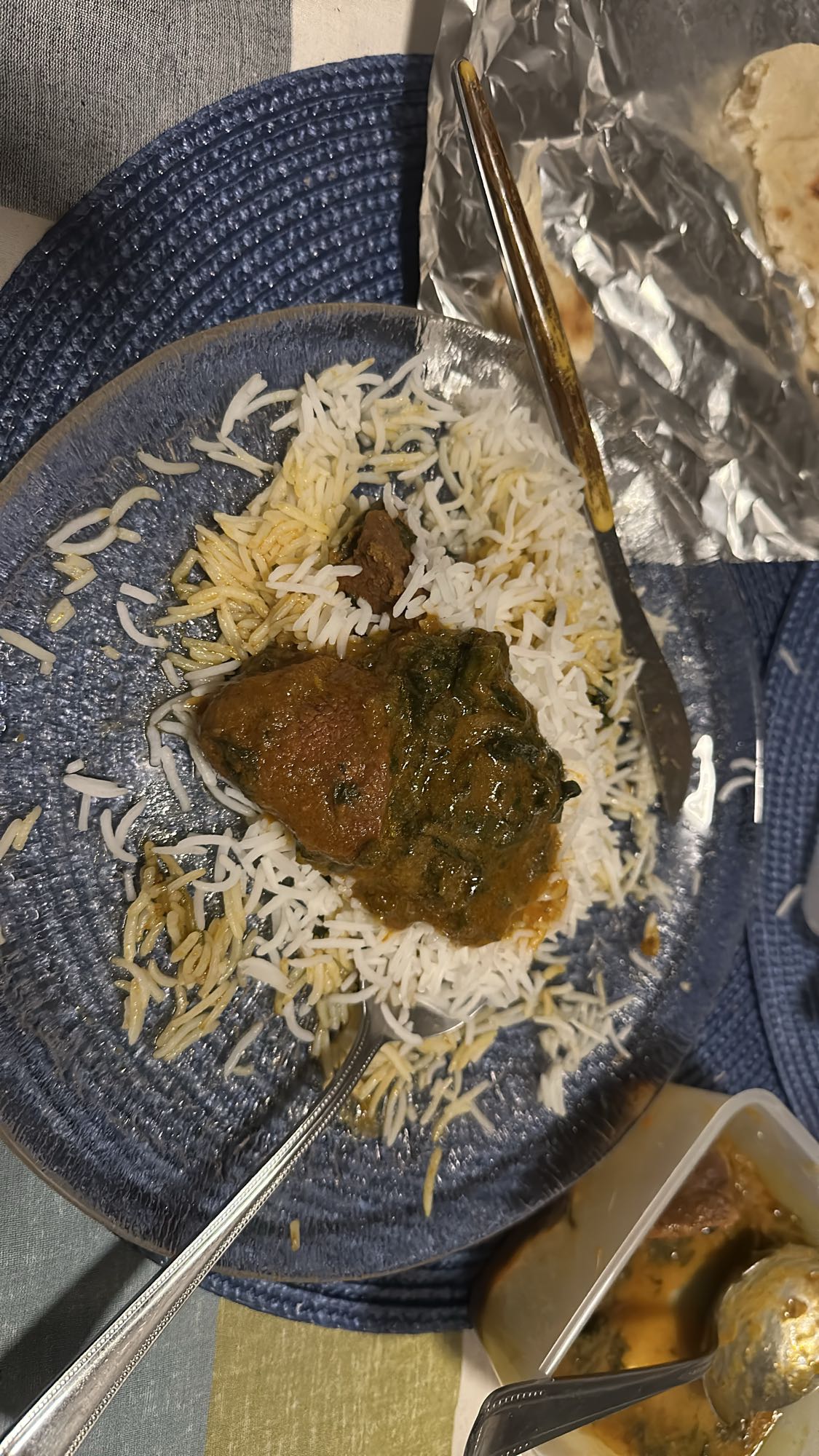 Lammgryta med ris och naan