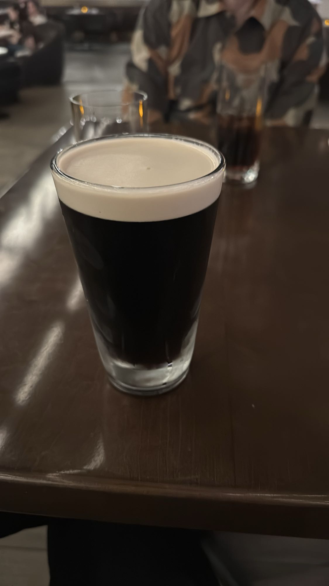 Pint of stout beer