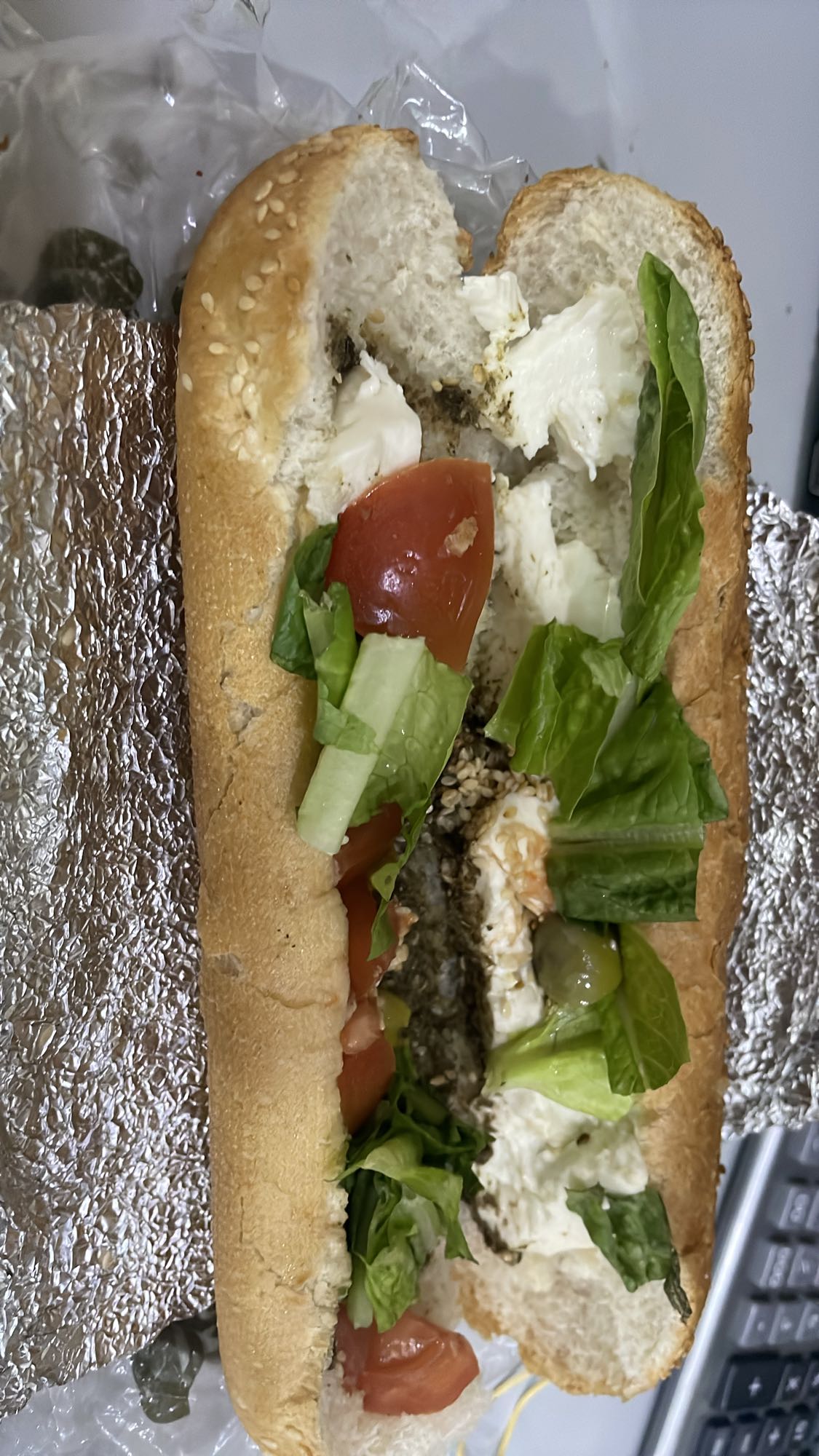 Vegetarian cheese sandwich