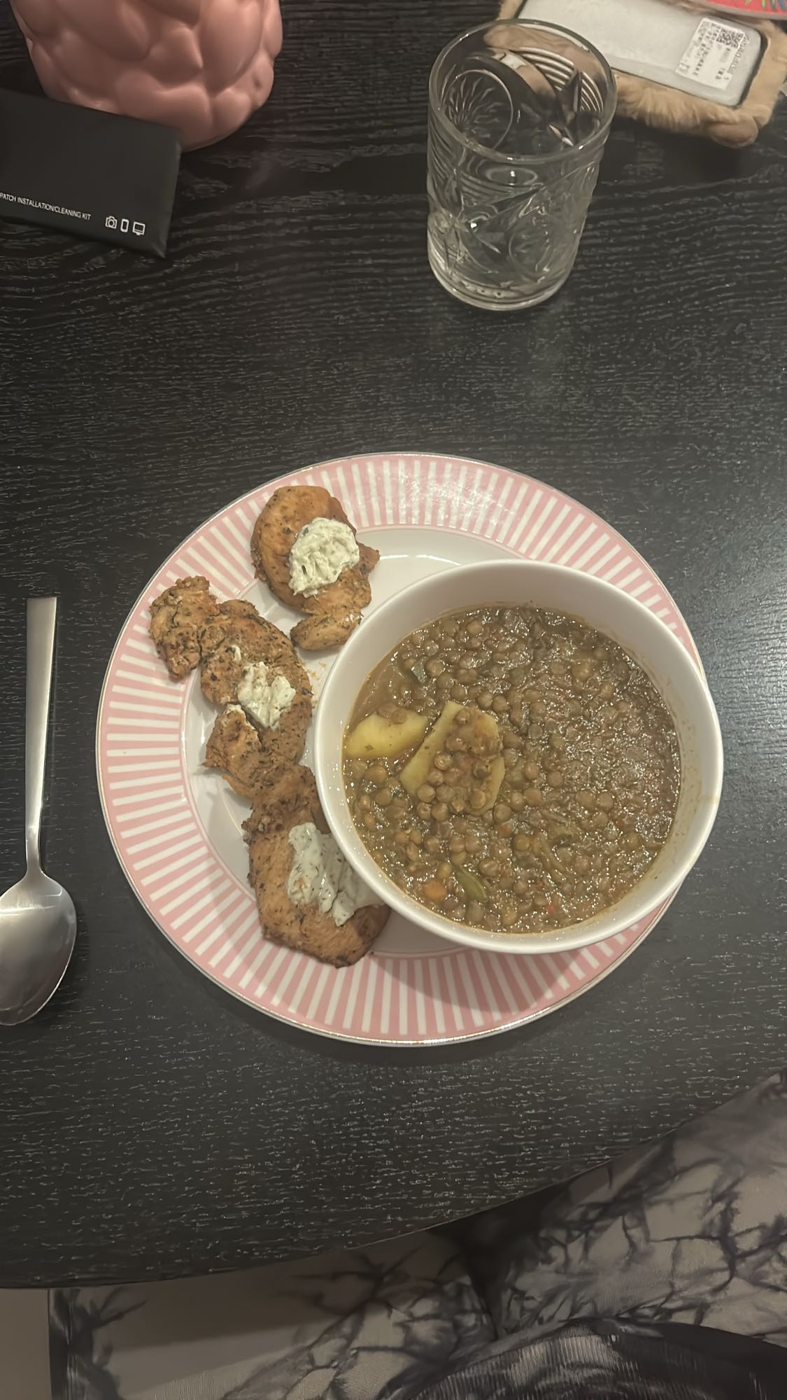 Linzenstoofpot met kip