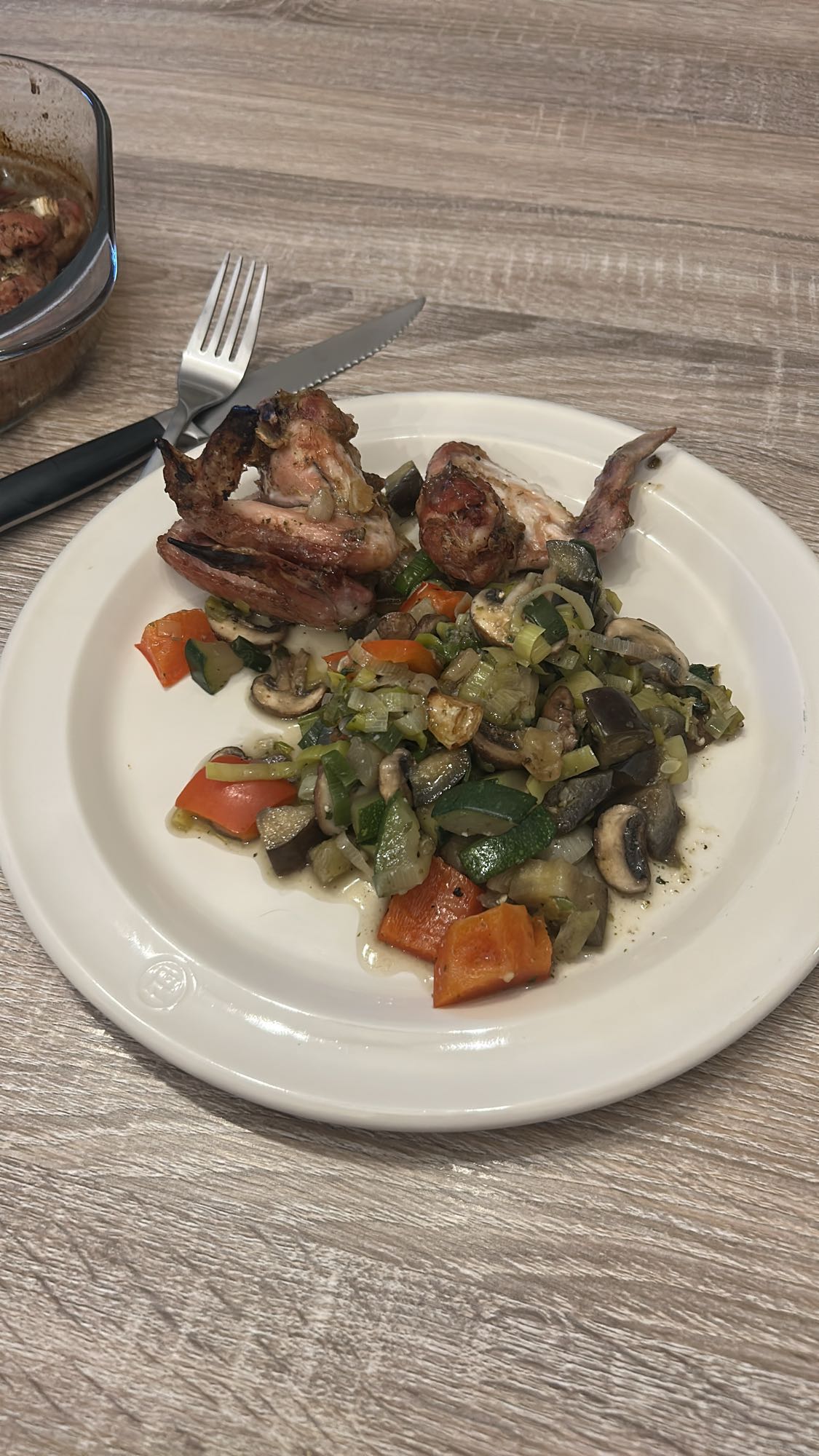 Poulet rôti et légumes