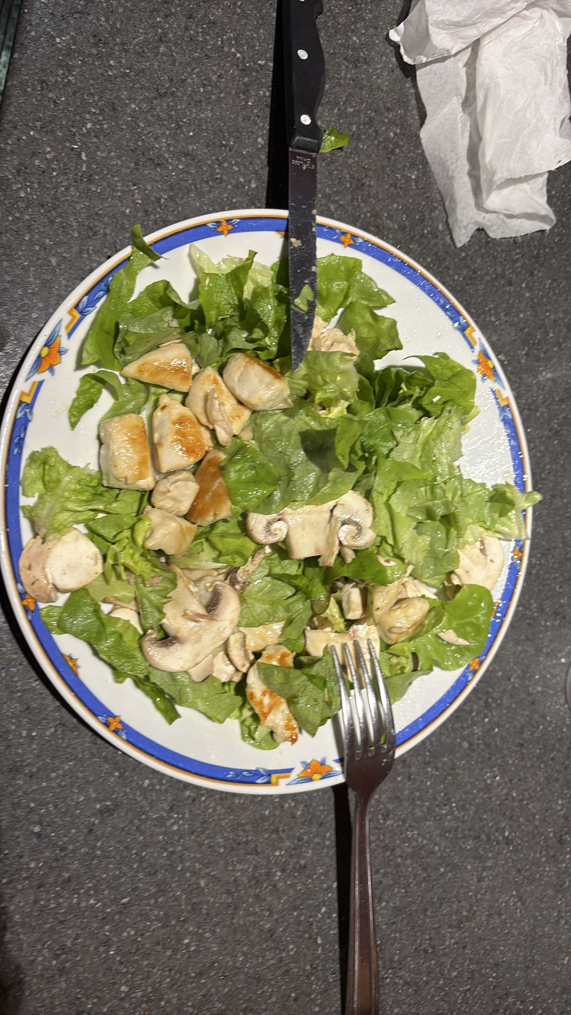 Salade poulet champignons