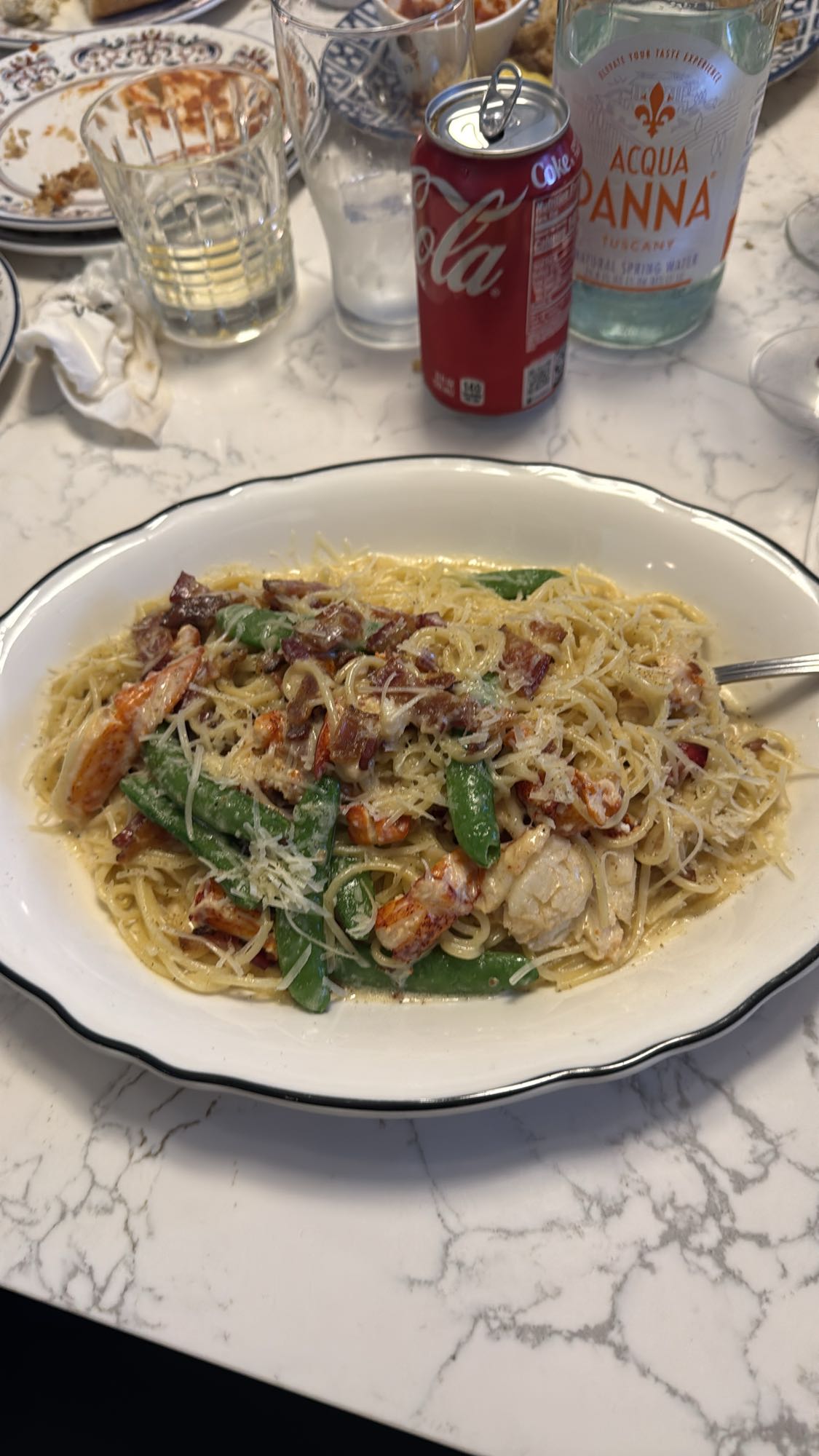 Creamy shrimp pasta