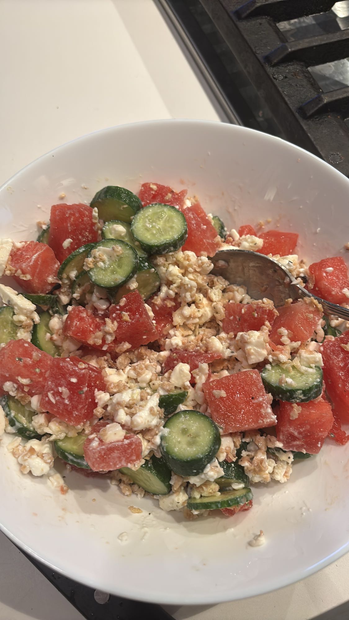 Salade pastèque concombre