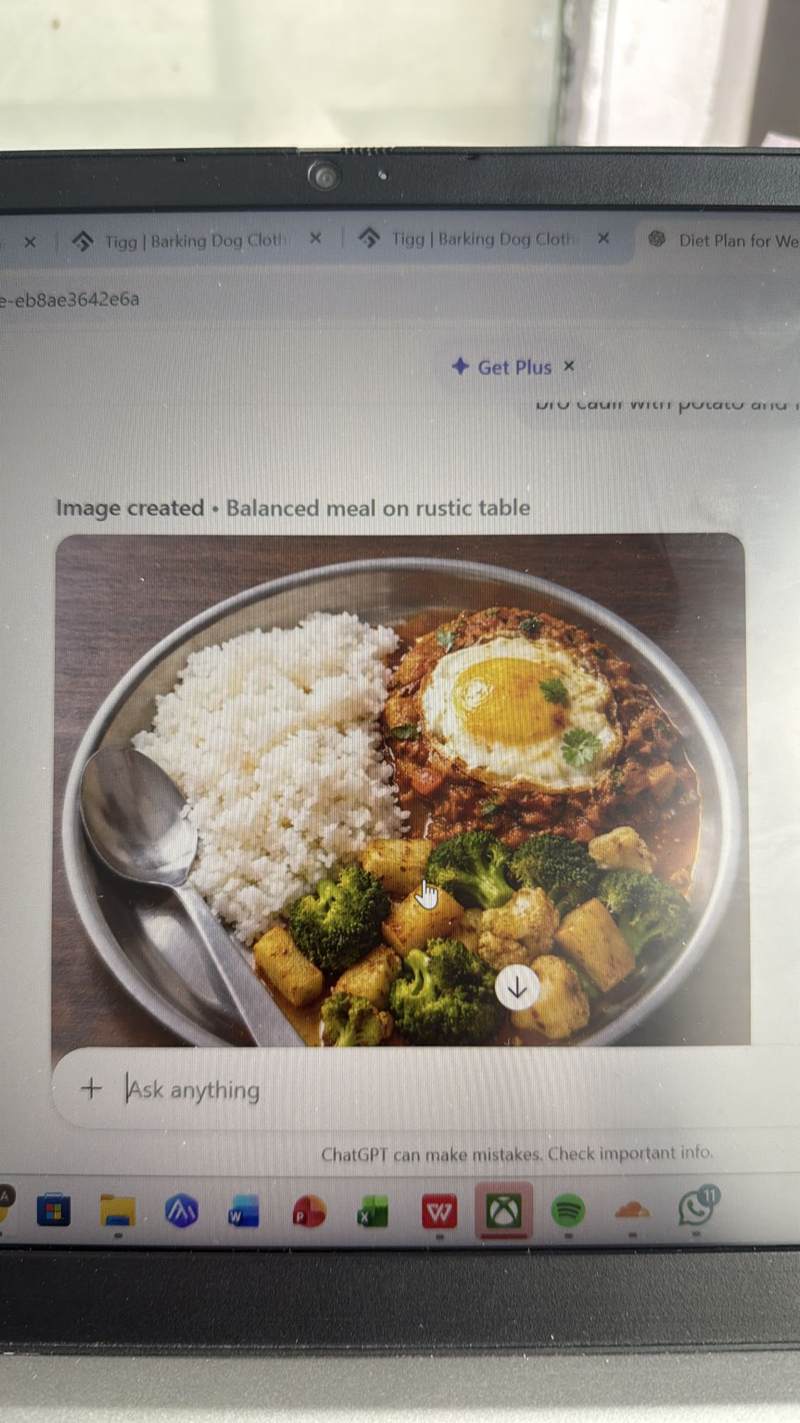 Egg curry with rice and veg