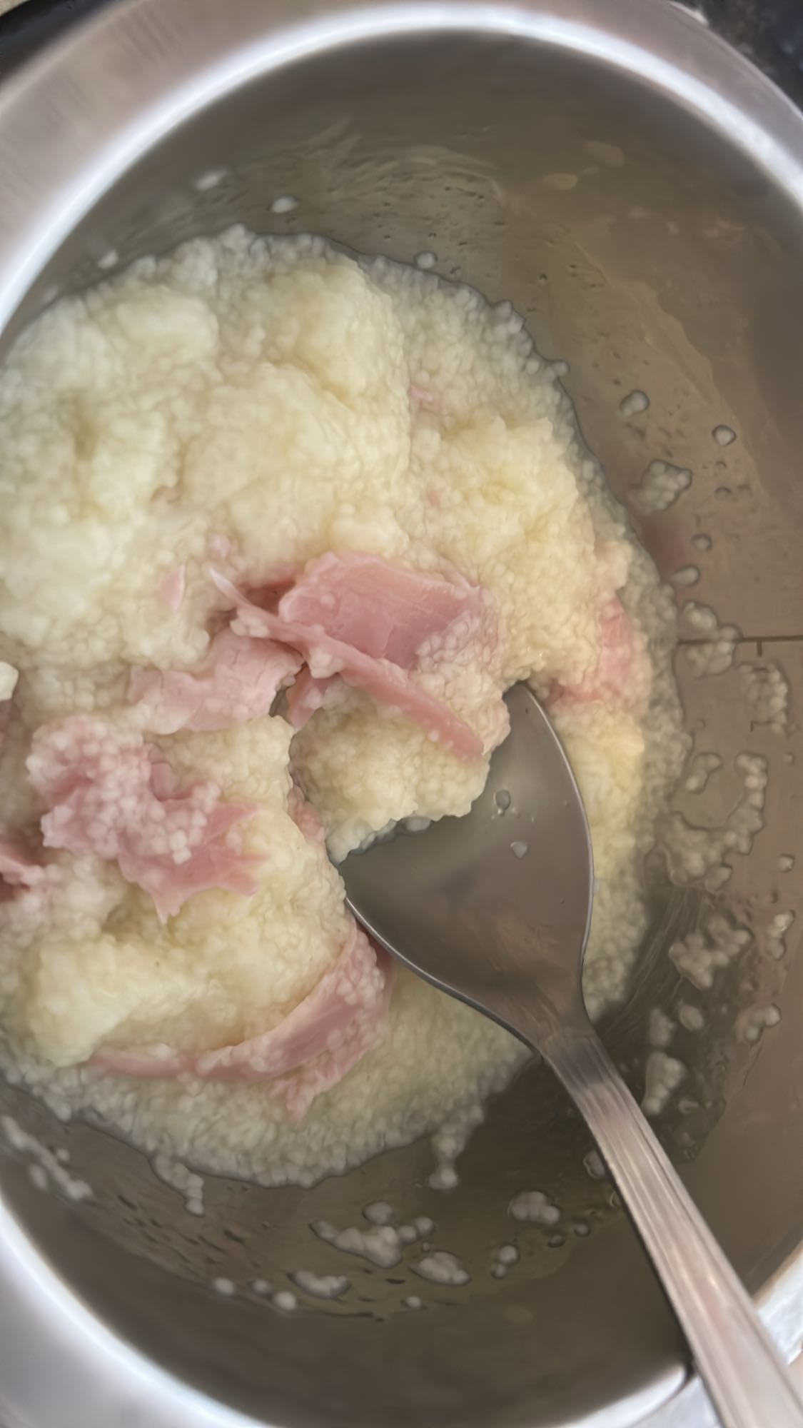 bouillie de riz au jambon