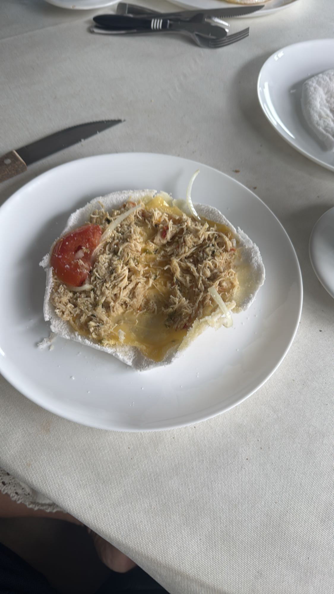 Tapioca com frango e queijo